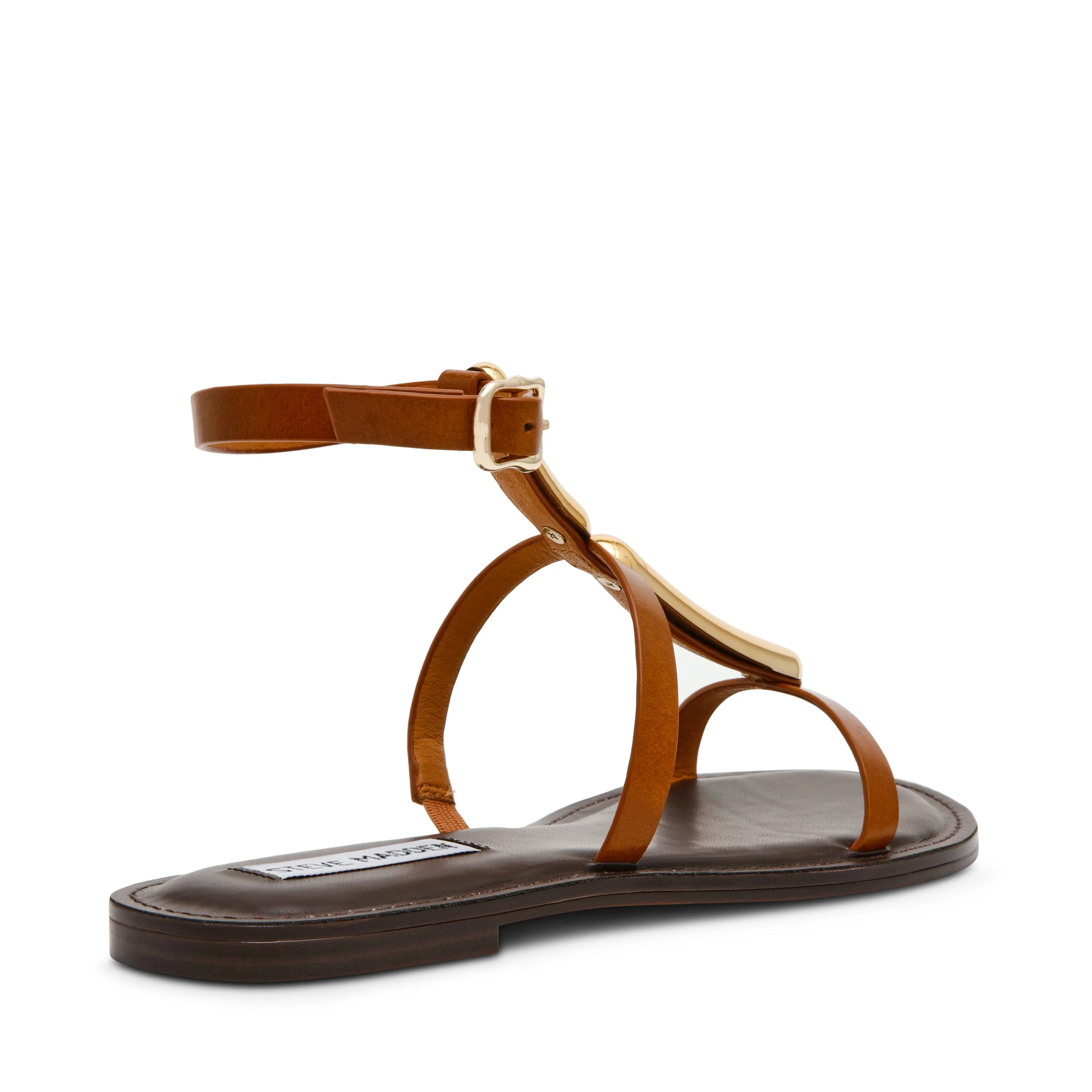 Alma Women's Tan Leather Flat Sandals - Image 2