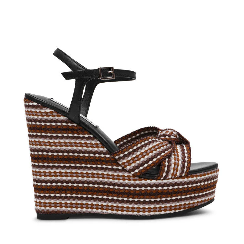 Aztec Black Multicolor Women's Wedge Sandals - Image 5