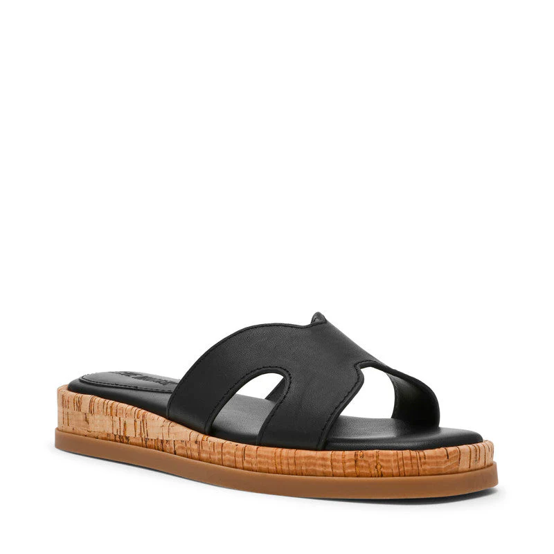 Benchmark Black Women's Flat Sandals