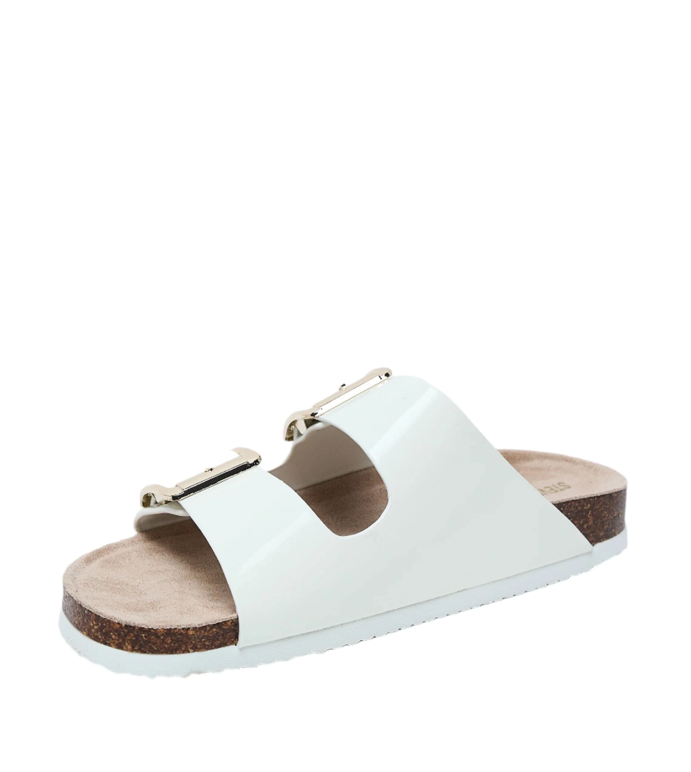 Bodiee Women's White Patent Flat Sandals - Image 2