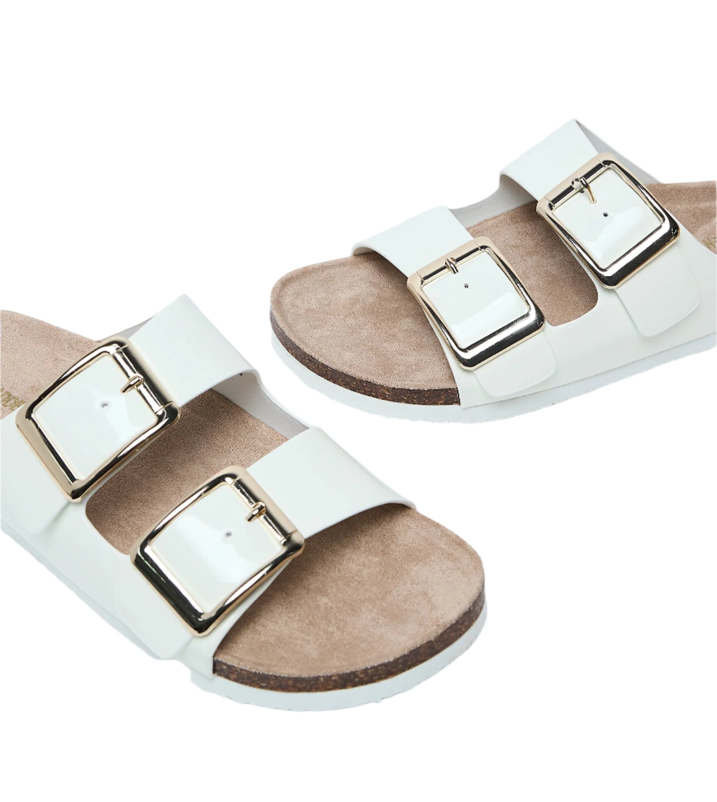 Bodiee Women's White Patent Flat Sandals - Image 4