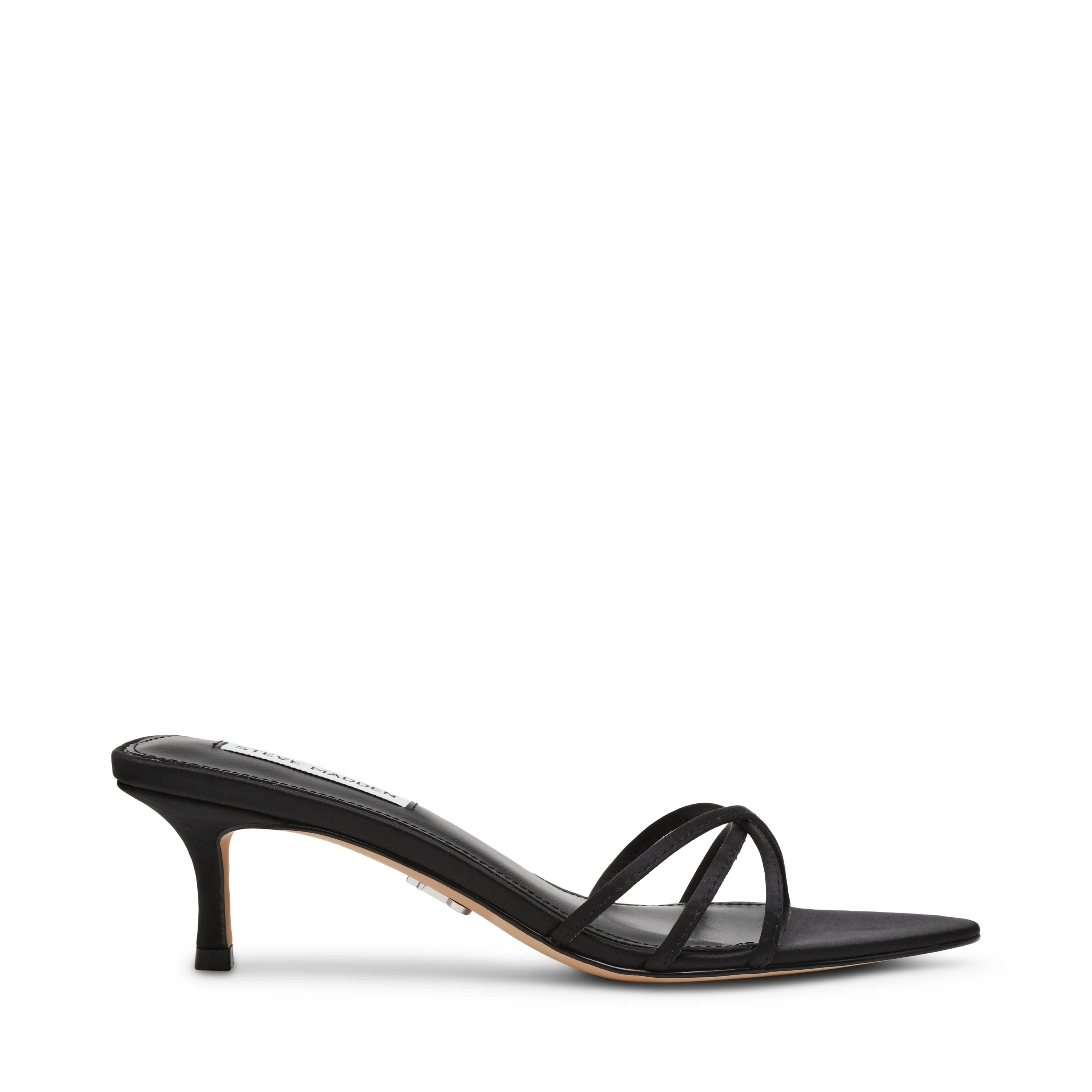 CANDELA BLACK SATIN HEELS