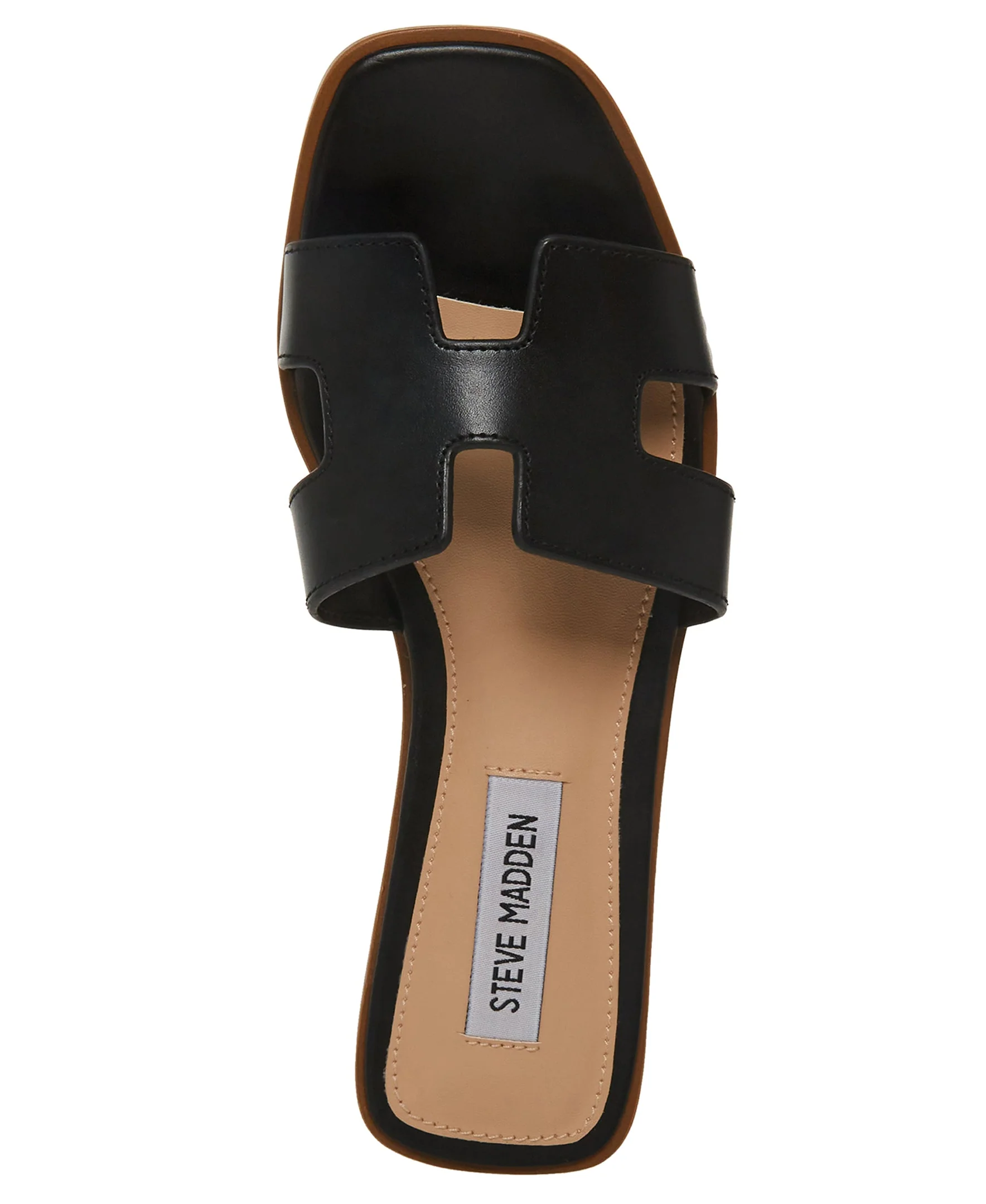 Hadyn Women's Black Leather Flat Sandals - Image 3