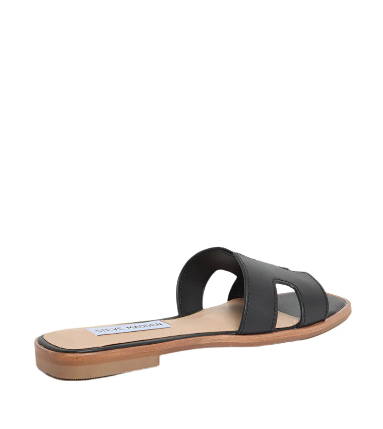 Hadyn Women's Black Leather Flat Sandals - Image 3