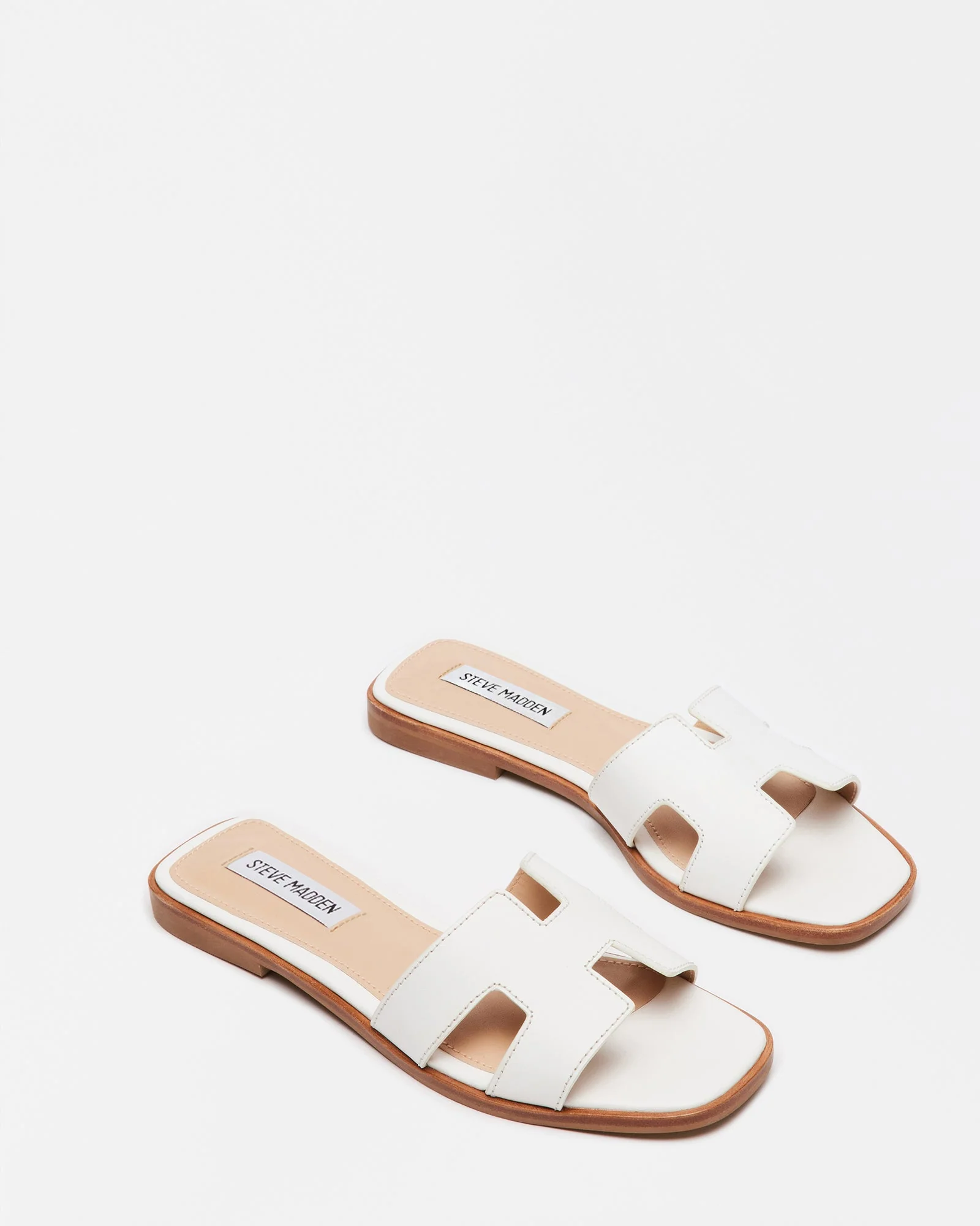 Hadyn Women's White Leather Flat Sandals - Image 3