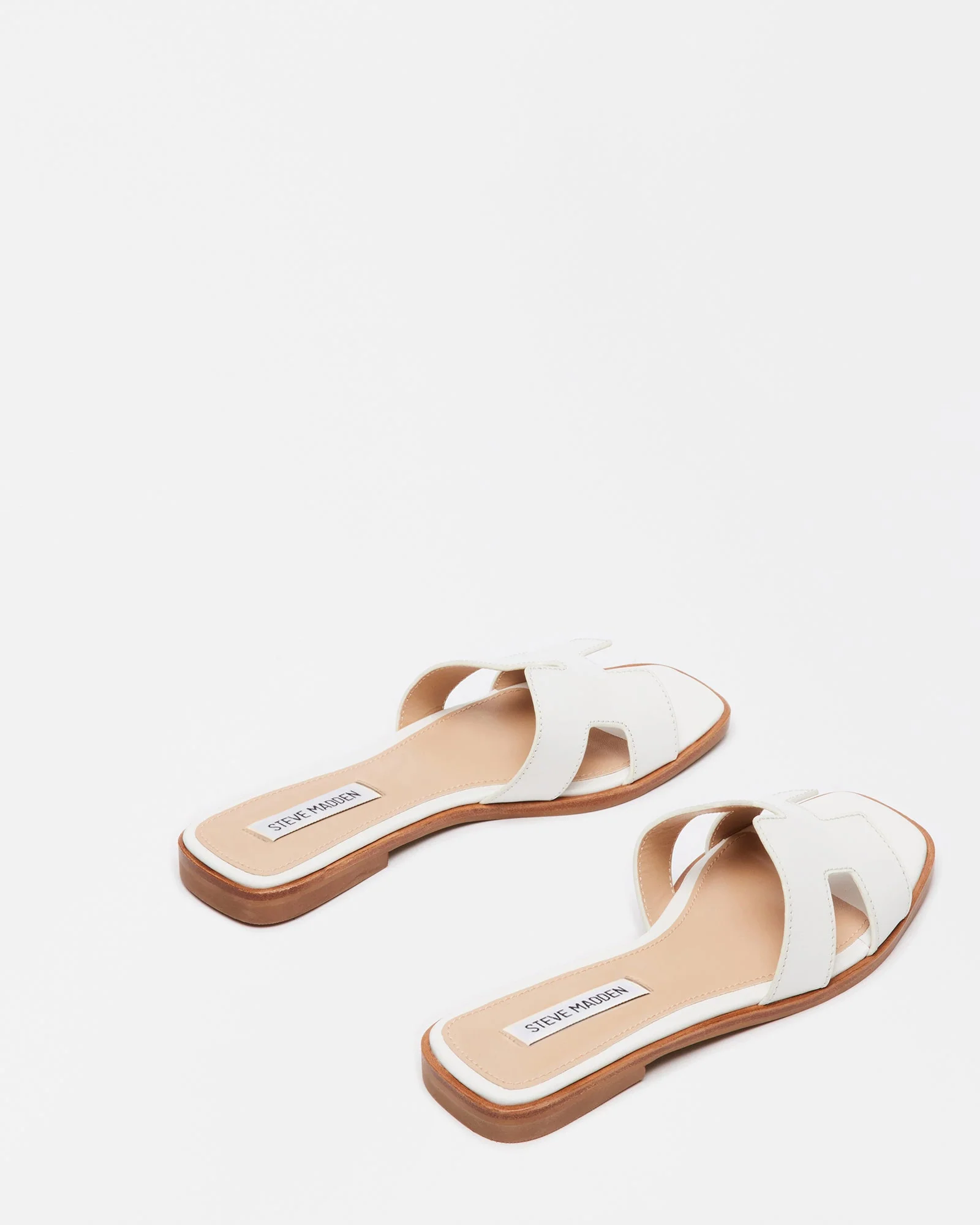 Hadyn Women's White Leather Flat Sandals - Image 4