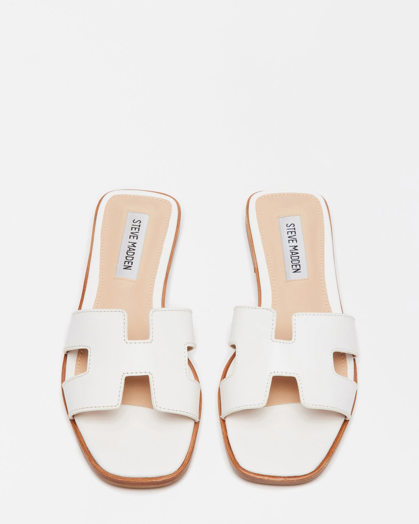 Hadyn Women's White Leather Flat Sandals - Image 5