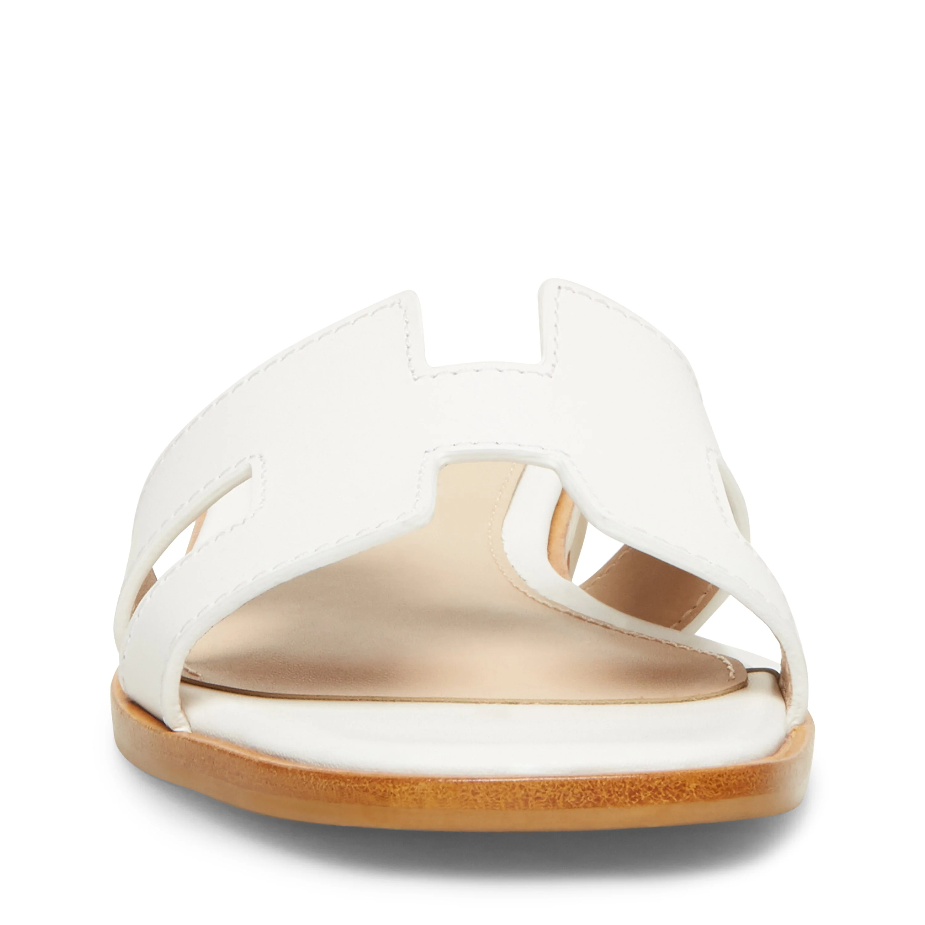 Hadyn Women's White Leather Flat Sandals - Image 6
