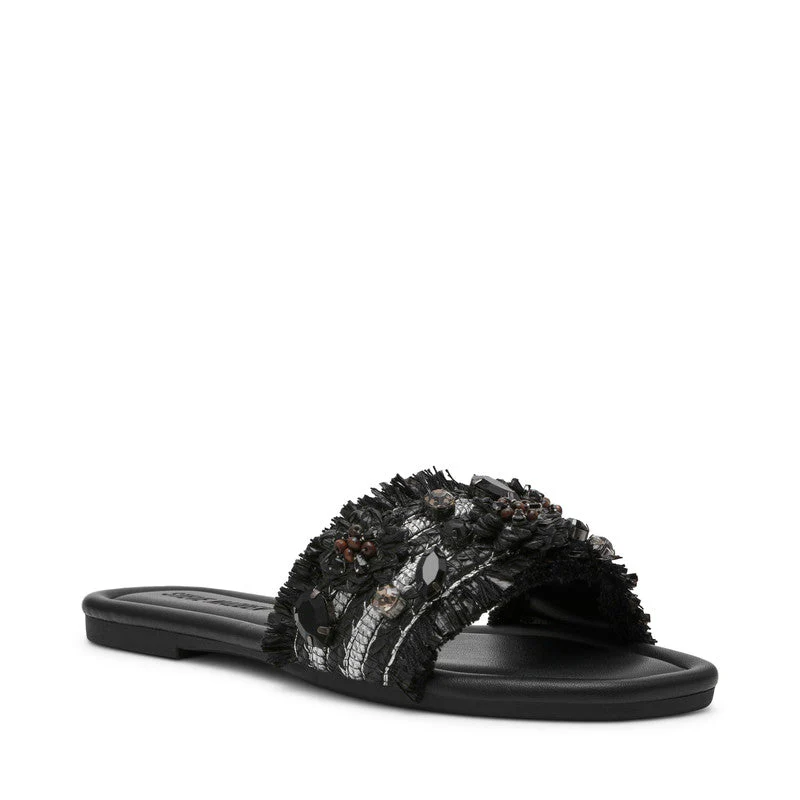 Hampton St. Black Women's Flat Sandals
