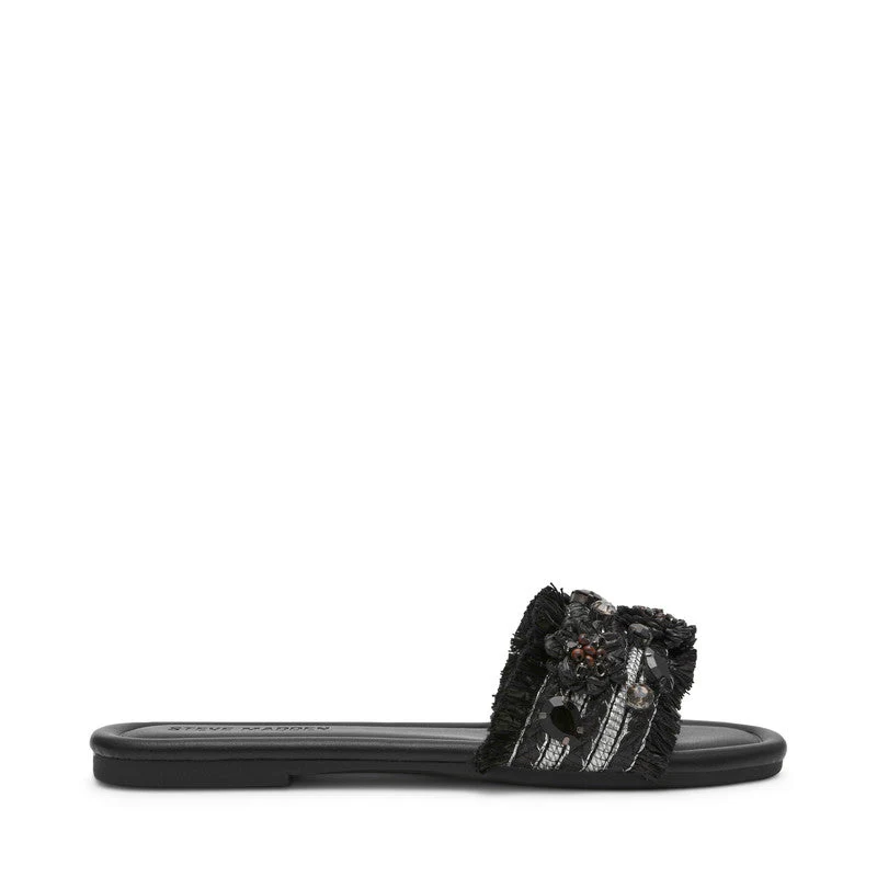 Hampton St. Black Women's Flat Sandals - Image 2