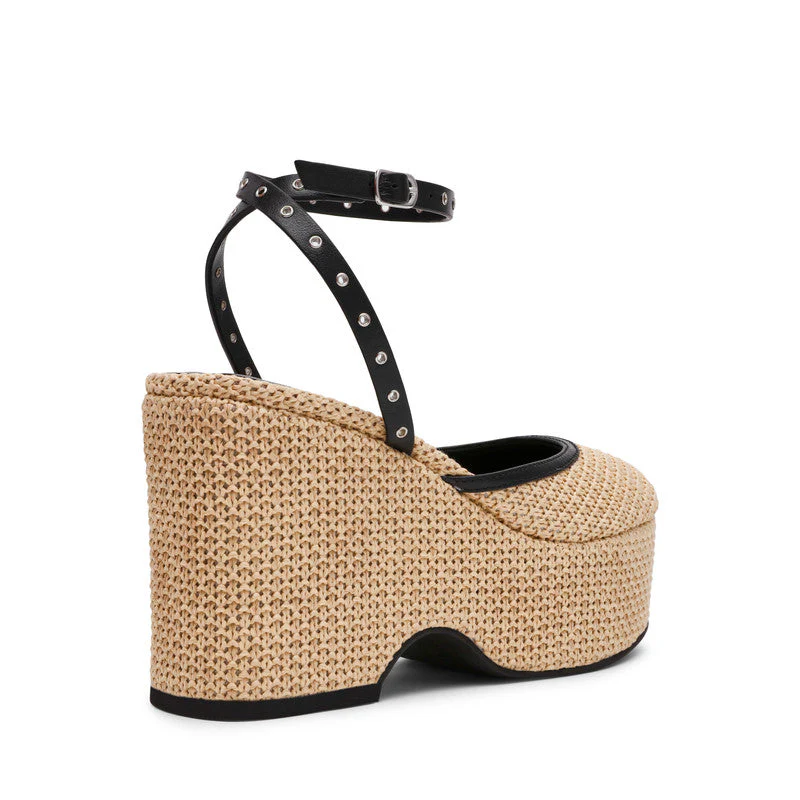 Kosmic Black Women's Wedge Sandals - Image 2