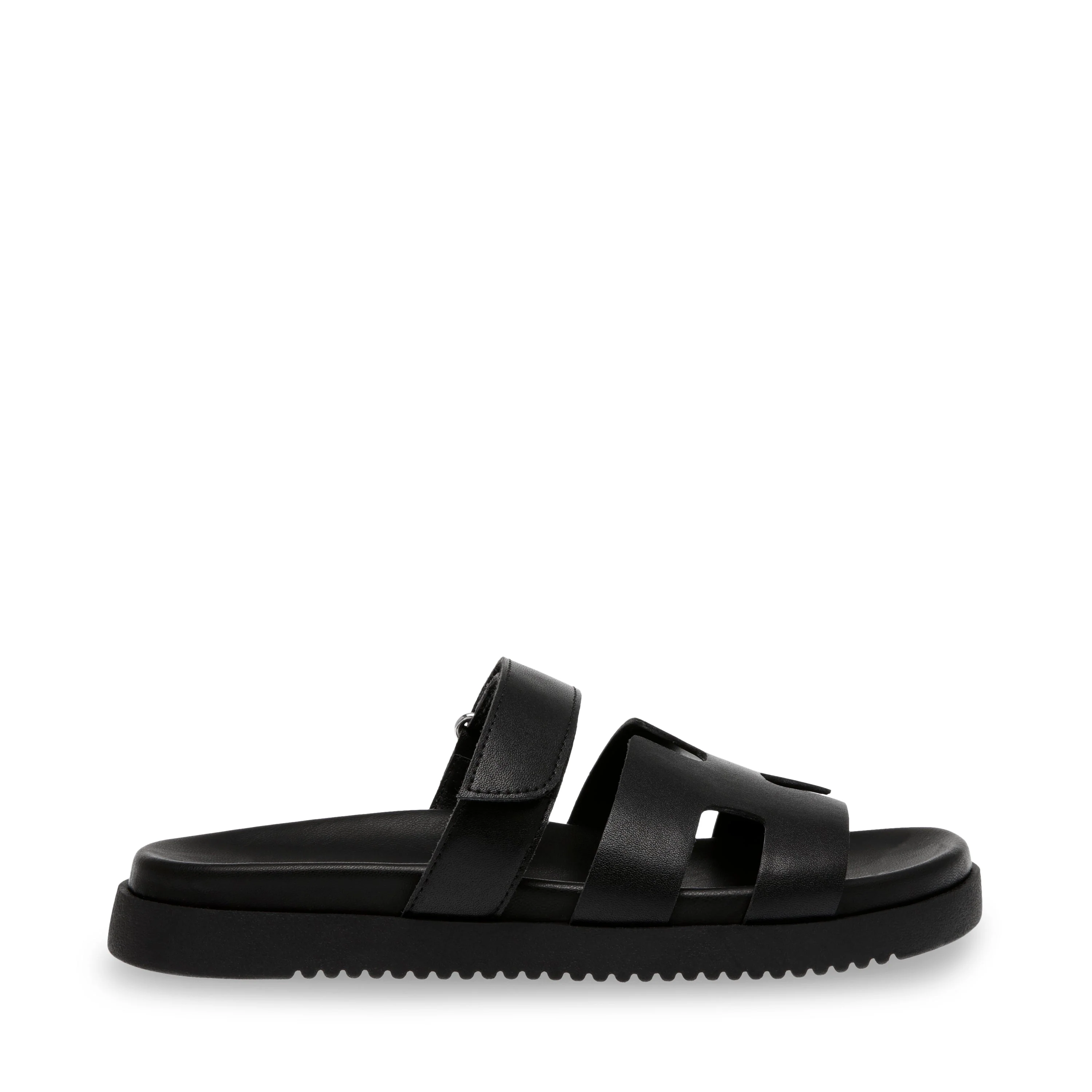 MAYVEN-CN BLACK ACTION LEATHER FLAT SANDALS - Image 2