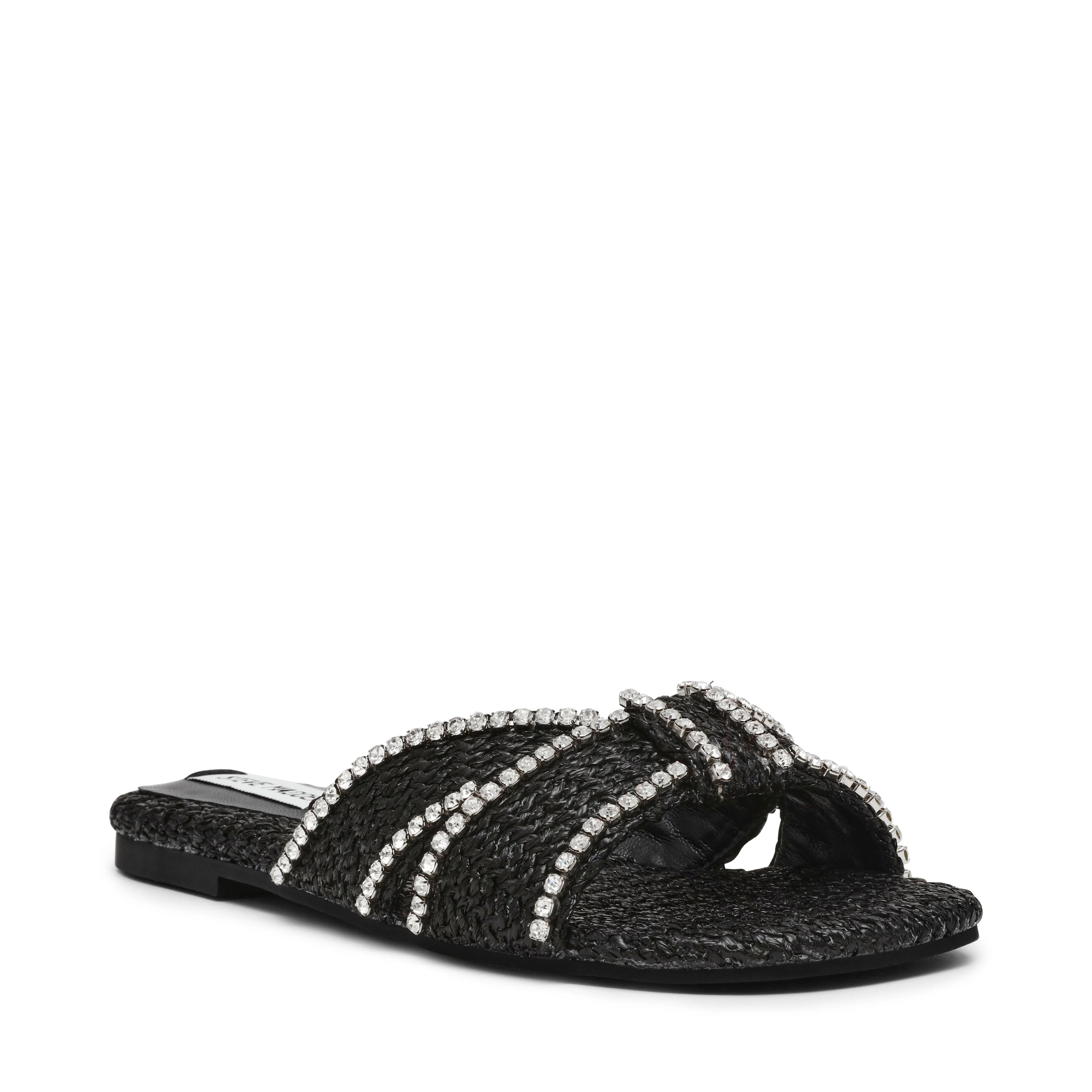 Mirah Women's Black Raffia Flat Sandals - Image 2