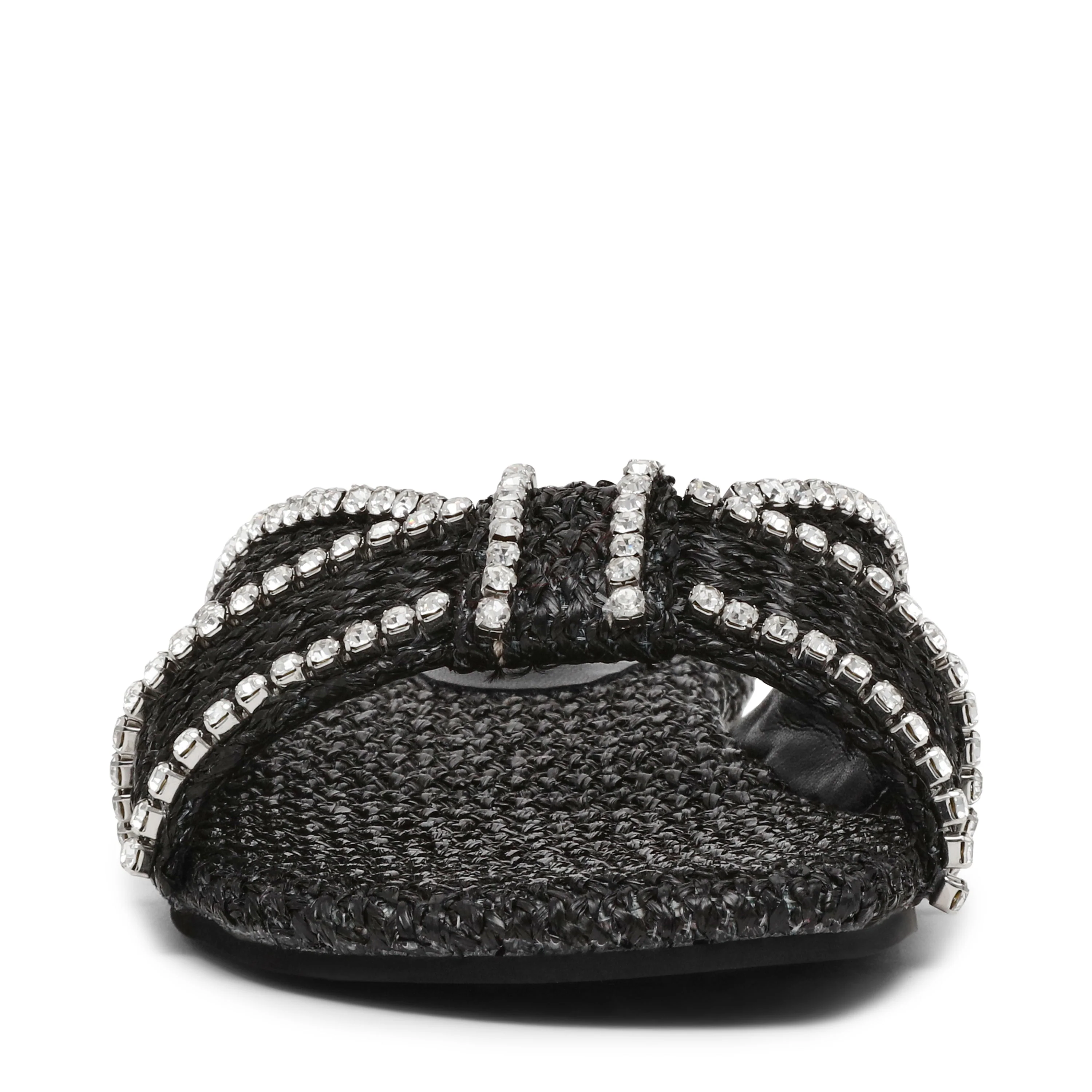 Mirah Women's Black Raffia Flat Sandals - Image 3
