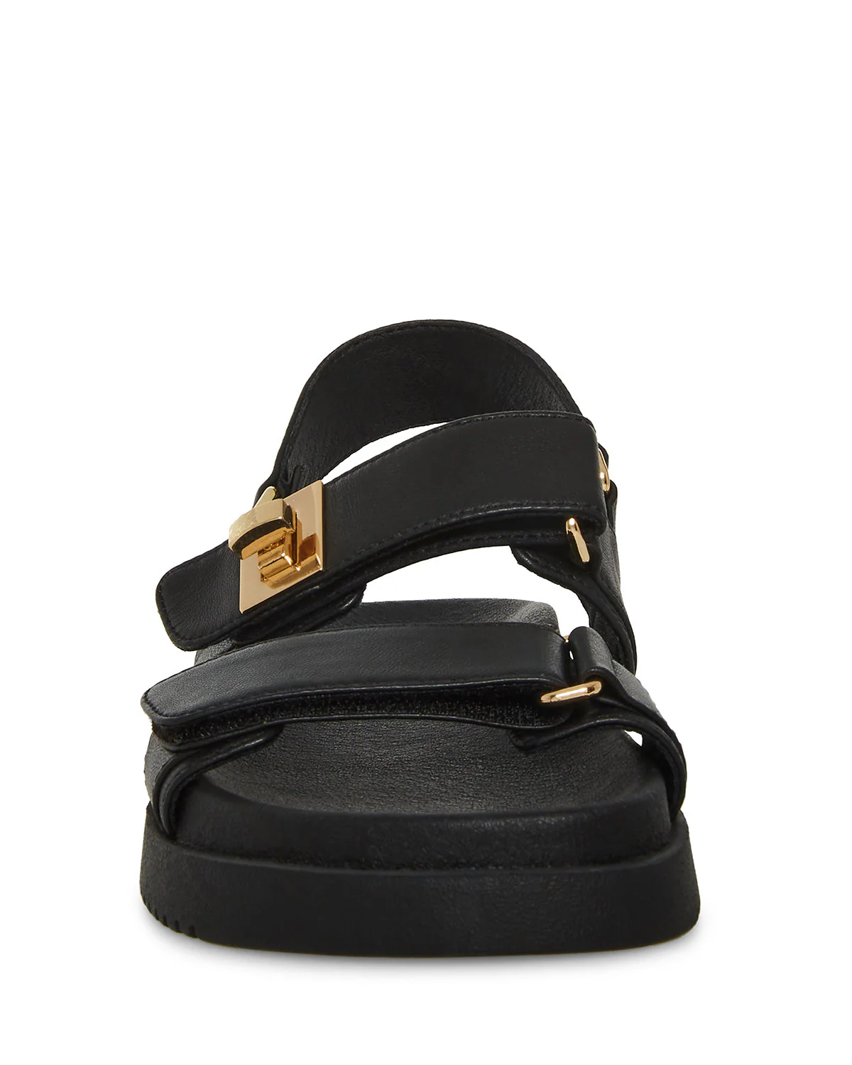 Mona Women's Black Leather Flat Sandals - Image 4