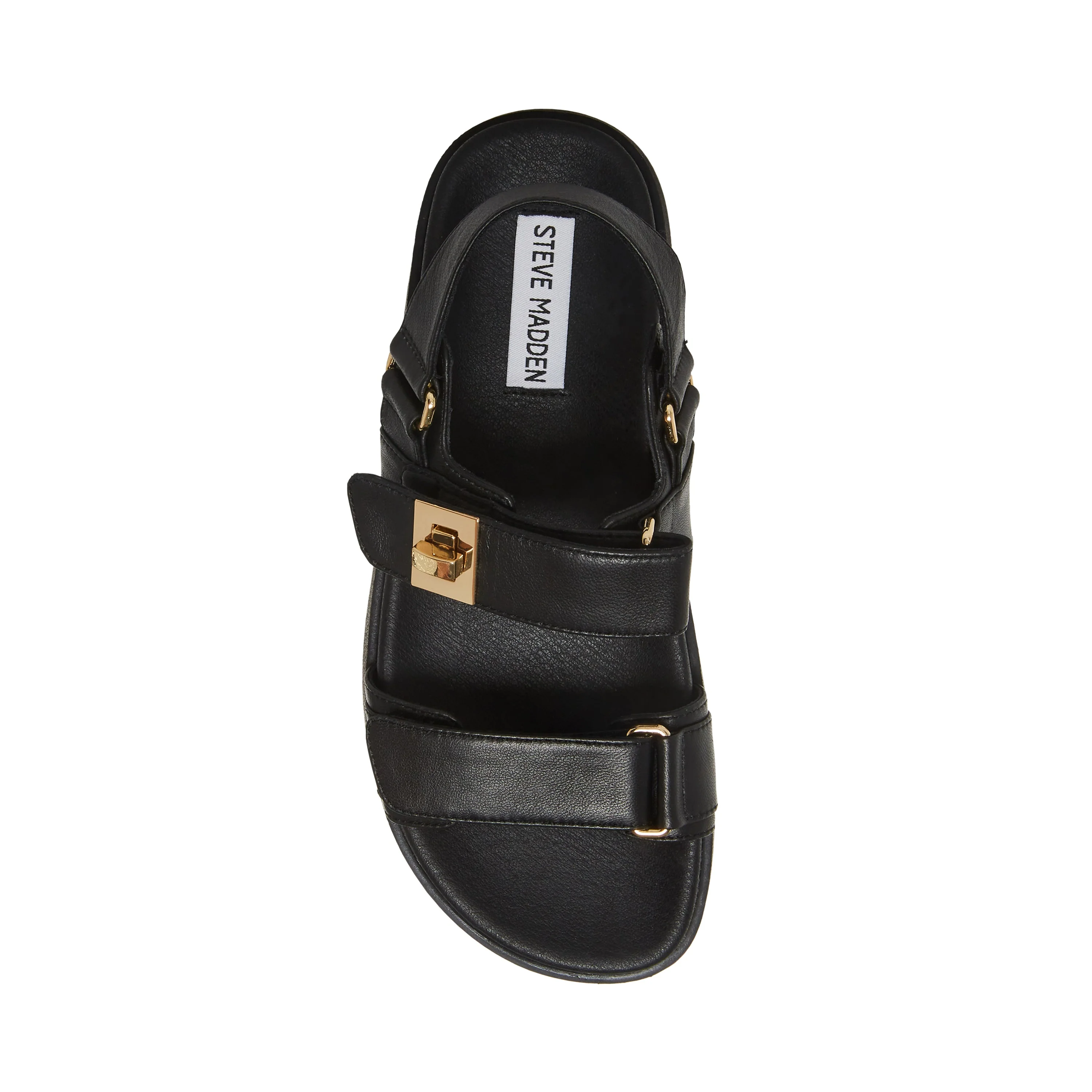 Mona Women's Black Leather Flat Sandals - Image 6