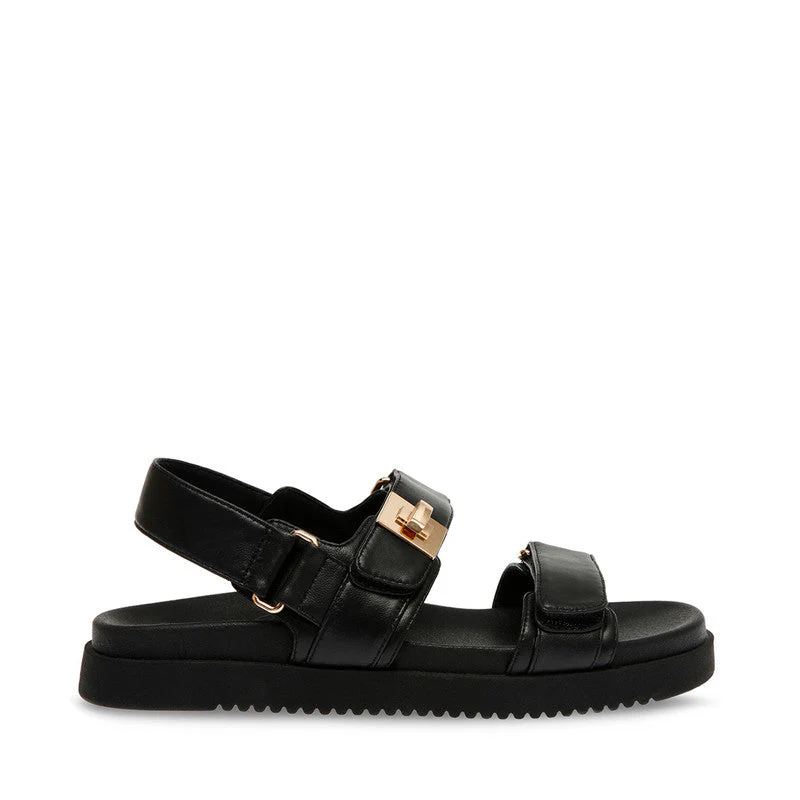 Mona Black Women's Flat Sandals - Image 2