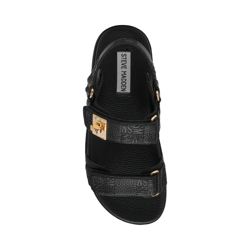 Mona Black Women's Flat Sandals - Image 3