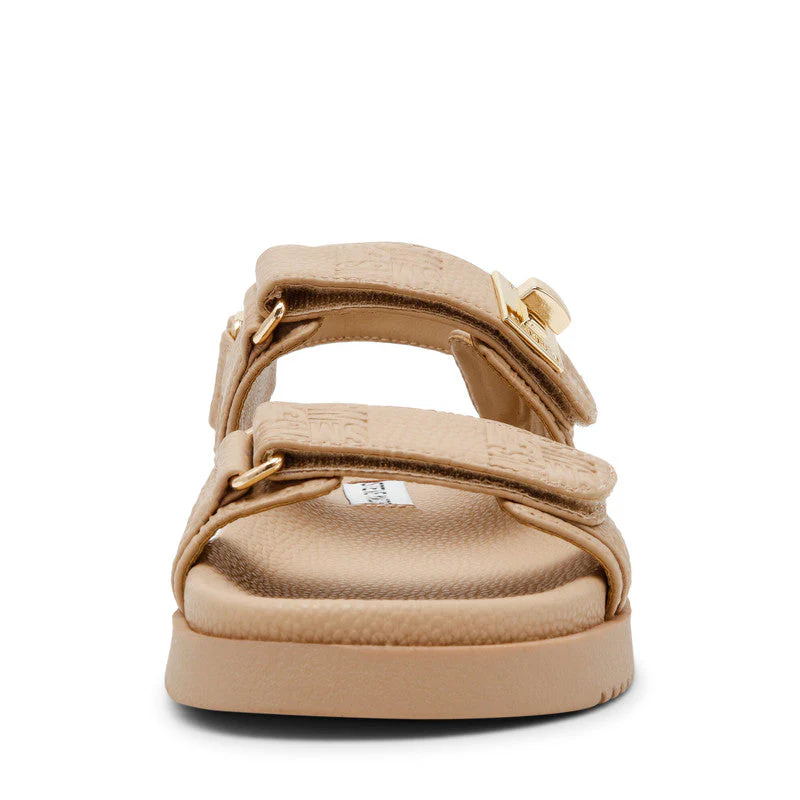 Mona-Sm Light Brown Women's Flat-Casual Sandals - Image 4