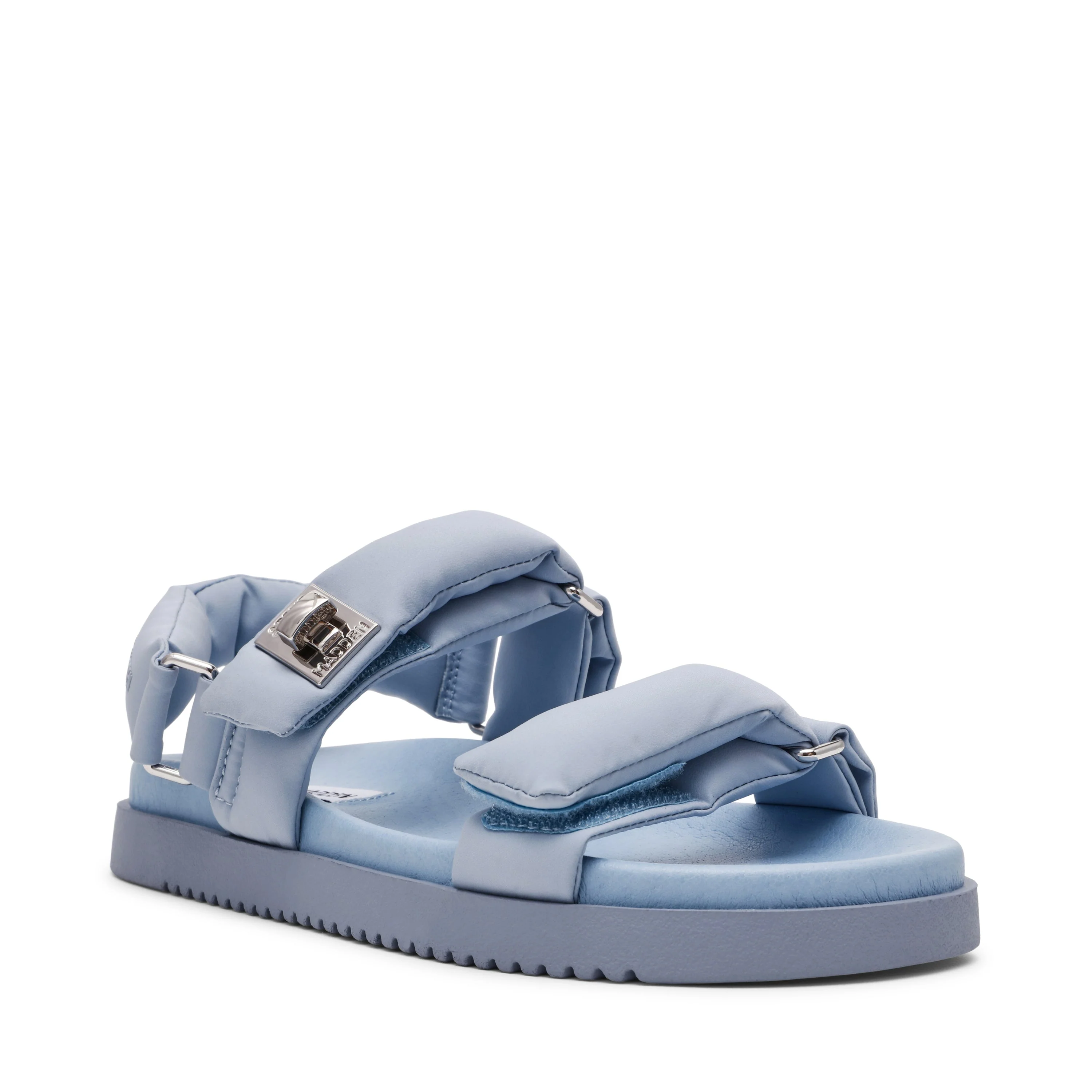 Monat Women's Blue Nylon Flat Sandals