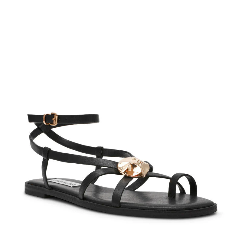 Napa Valley Black Women's Flat-Casual Sandals