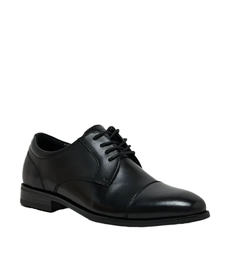 P-ISSACC BLACK LEATHER FORMAL SHOES