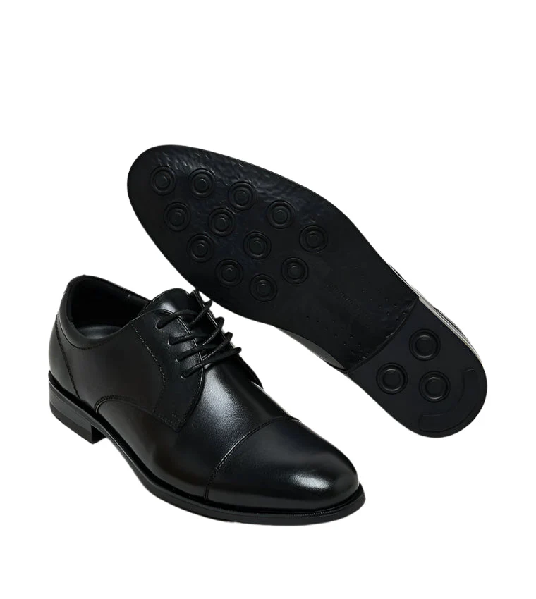 P-ISSACC BLACK LEATHER FORMAL SHOES - Image 4