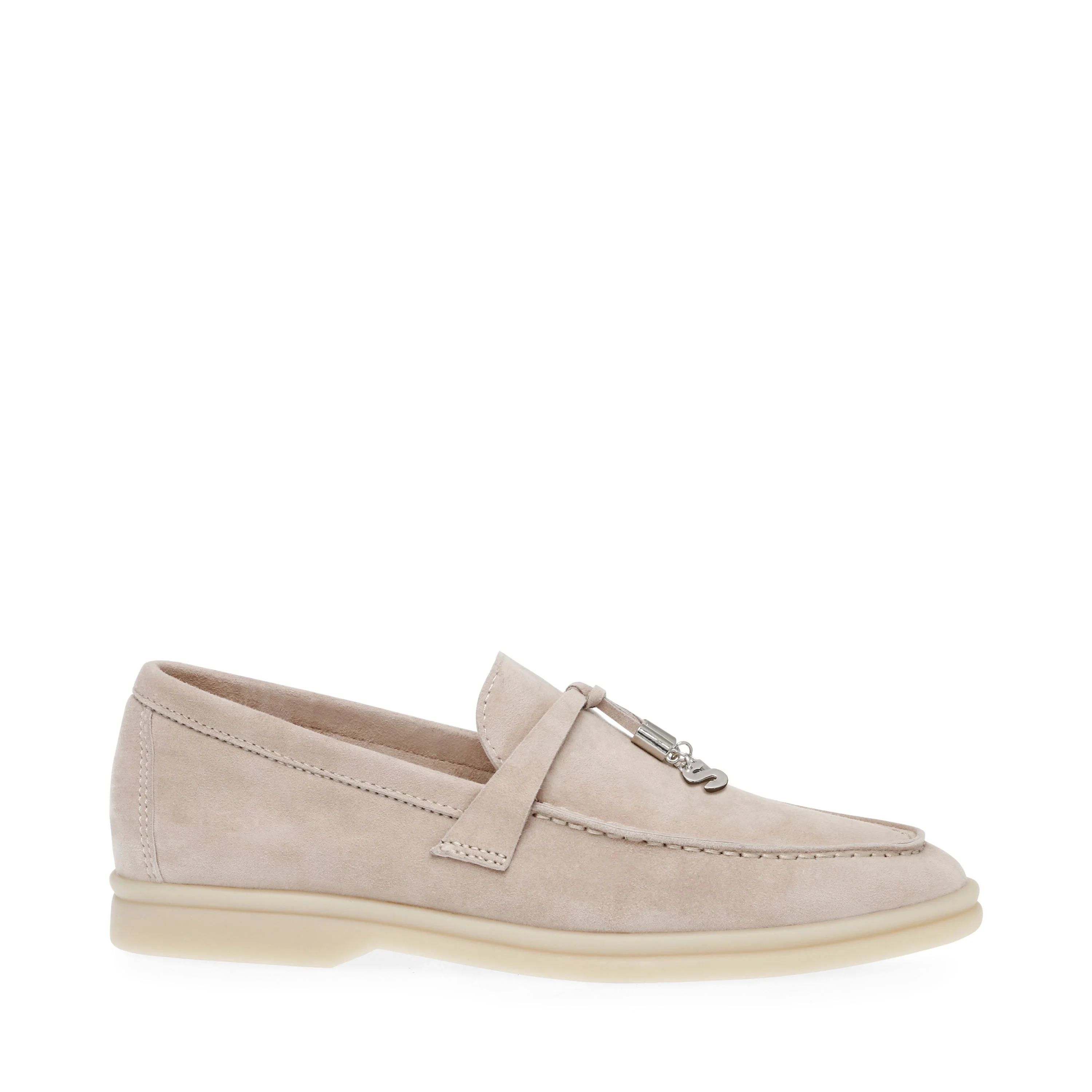 Portland Women's Bone Suede Loafers - Image 6