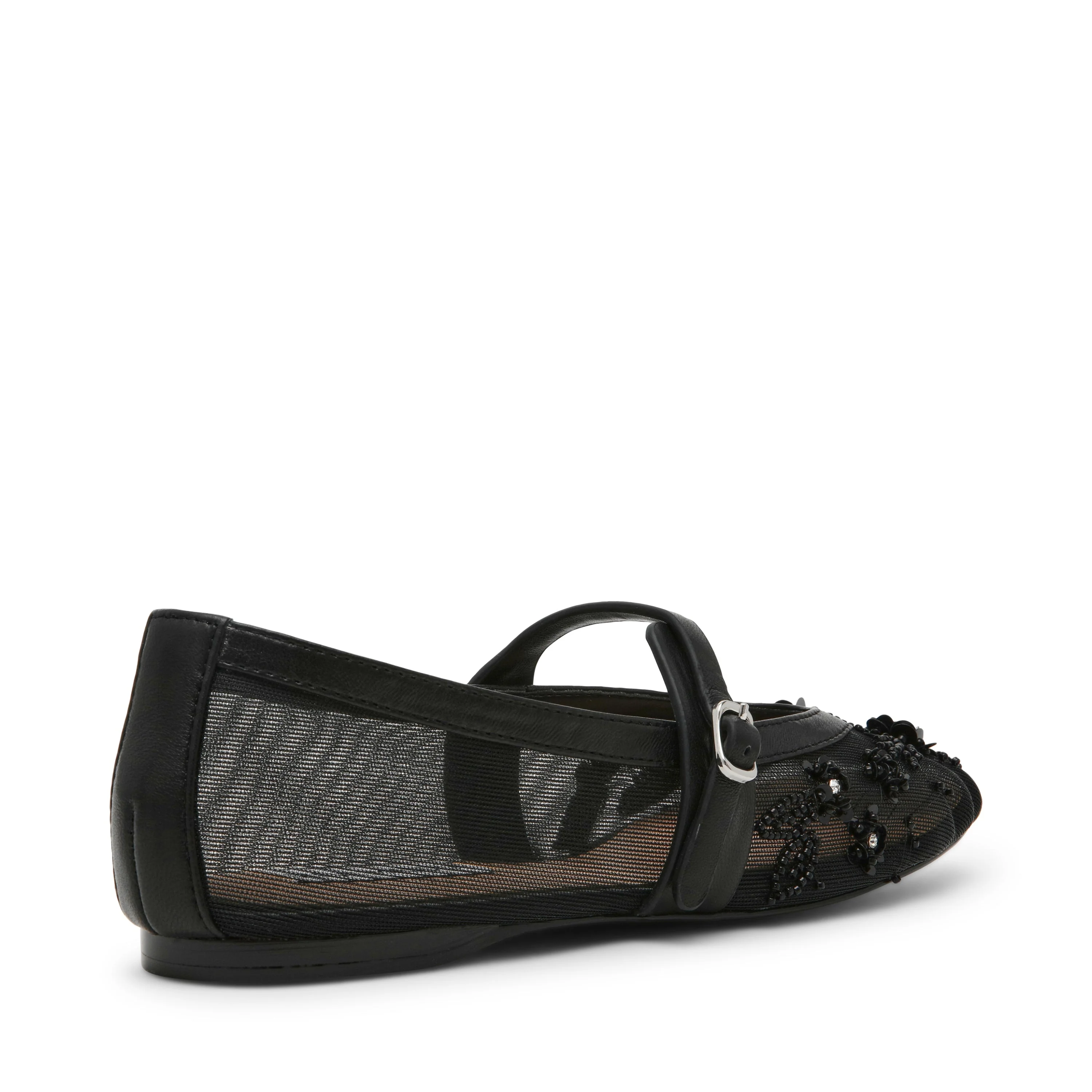 Rejoice Women's Black Mesh Ballet Flats - Image 3