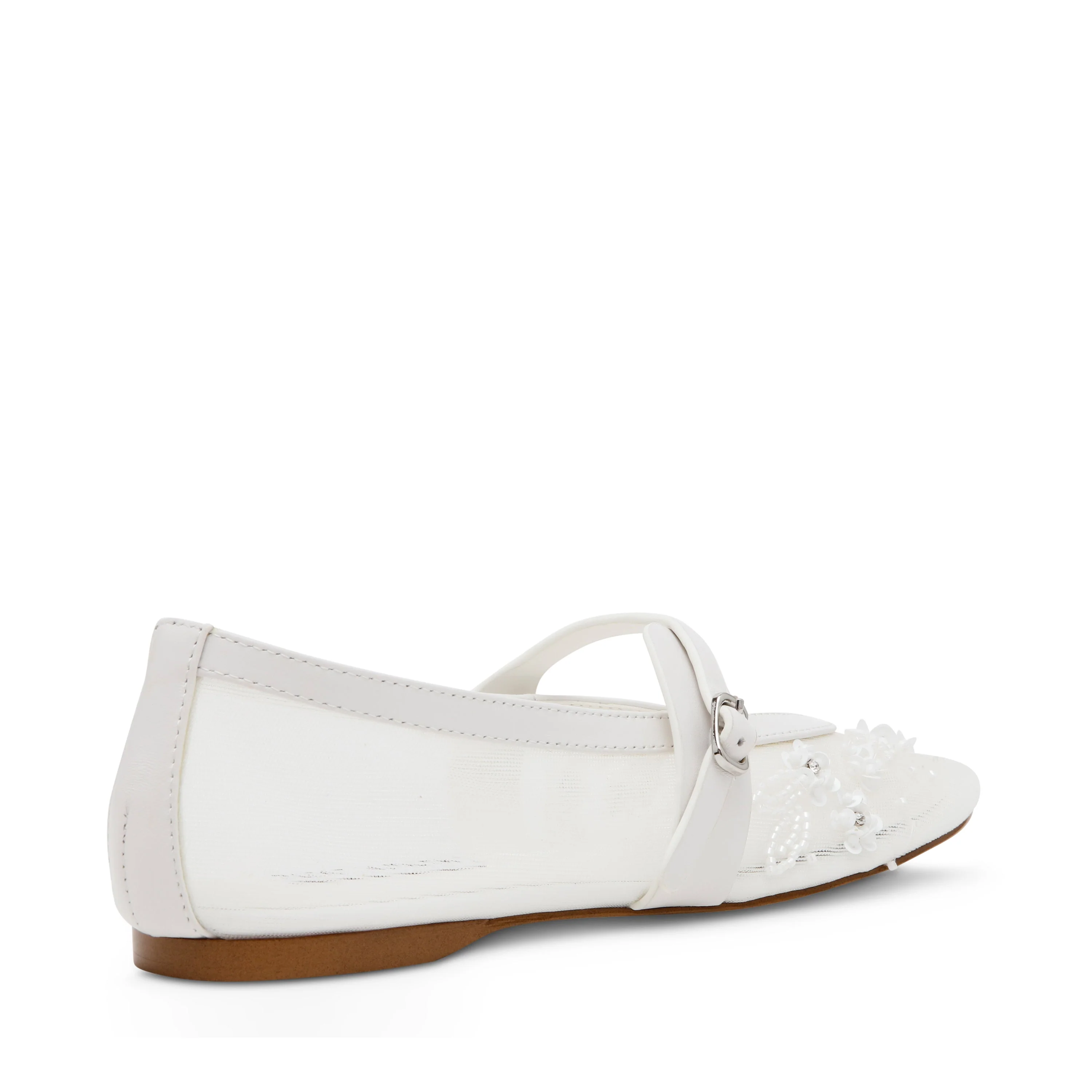 Rejoice Women's Ivory Mesh Ballet Flats - Image 3