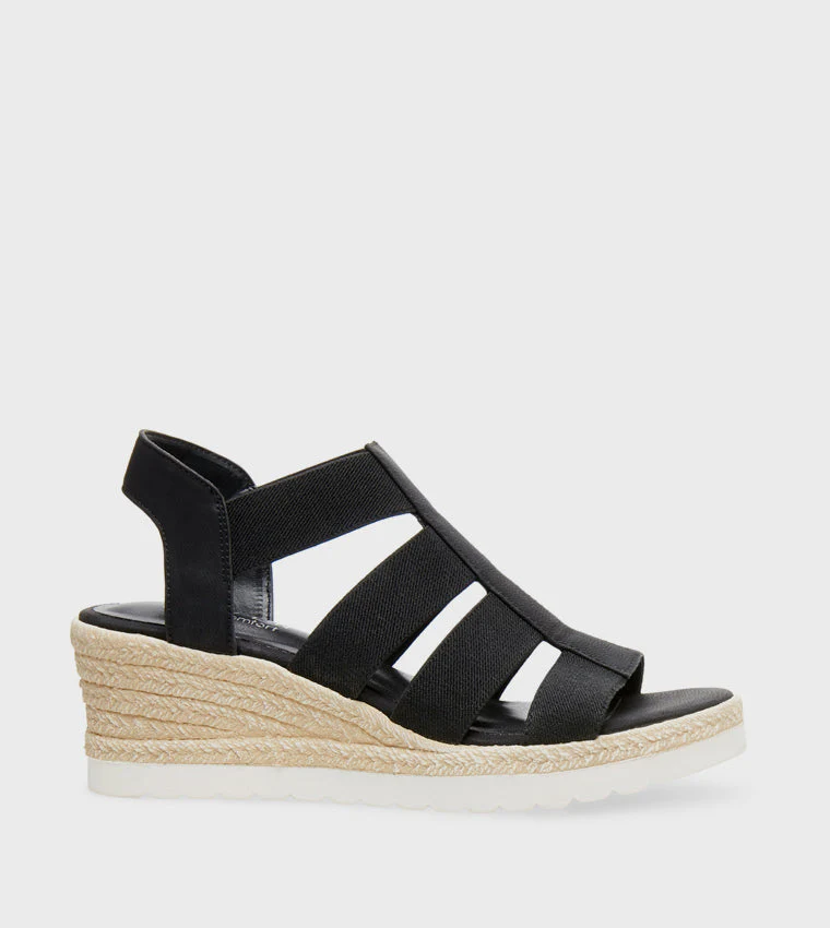 Riches Women's Black Leather Sandals