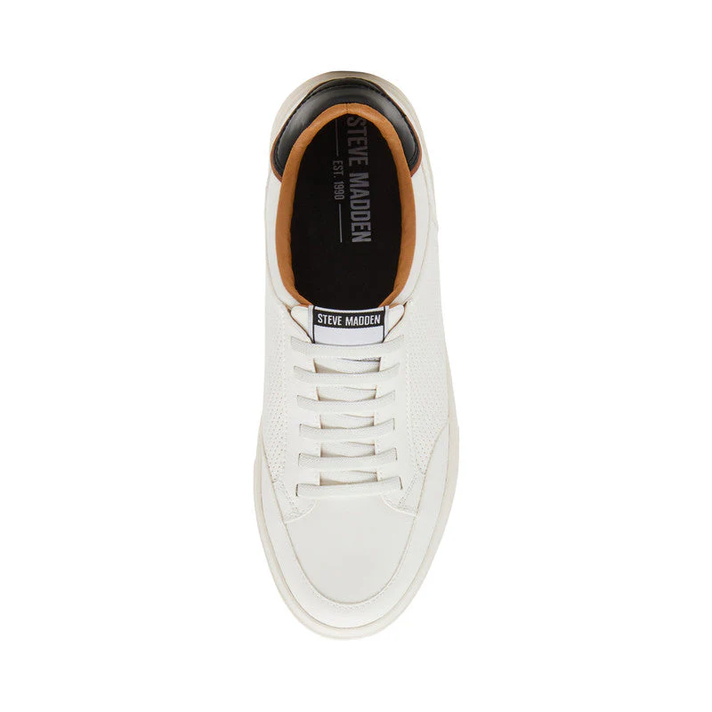 Saul Men's White Low Top Sneakers - Image 6