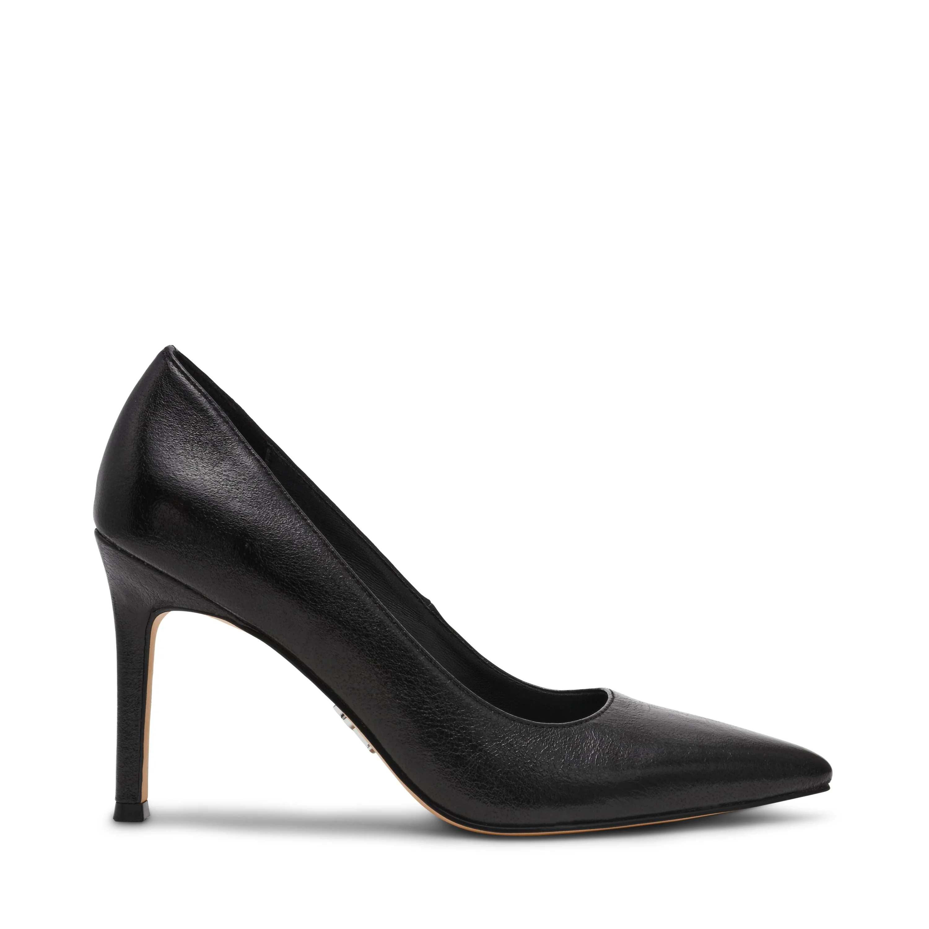 Secured Women's Black Leather Heels
