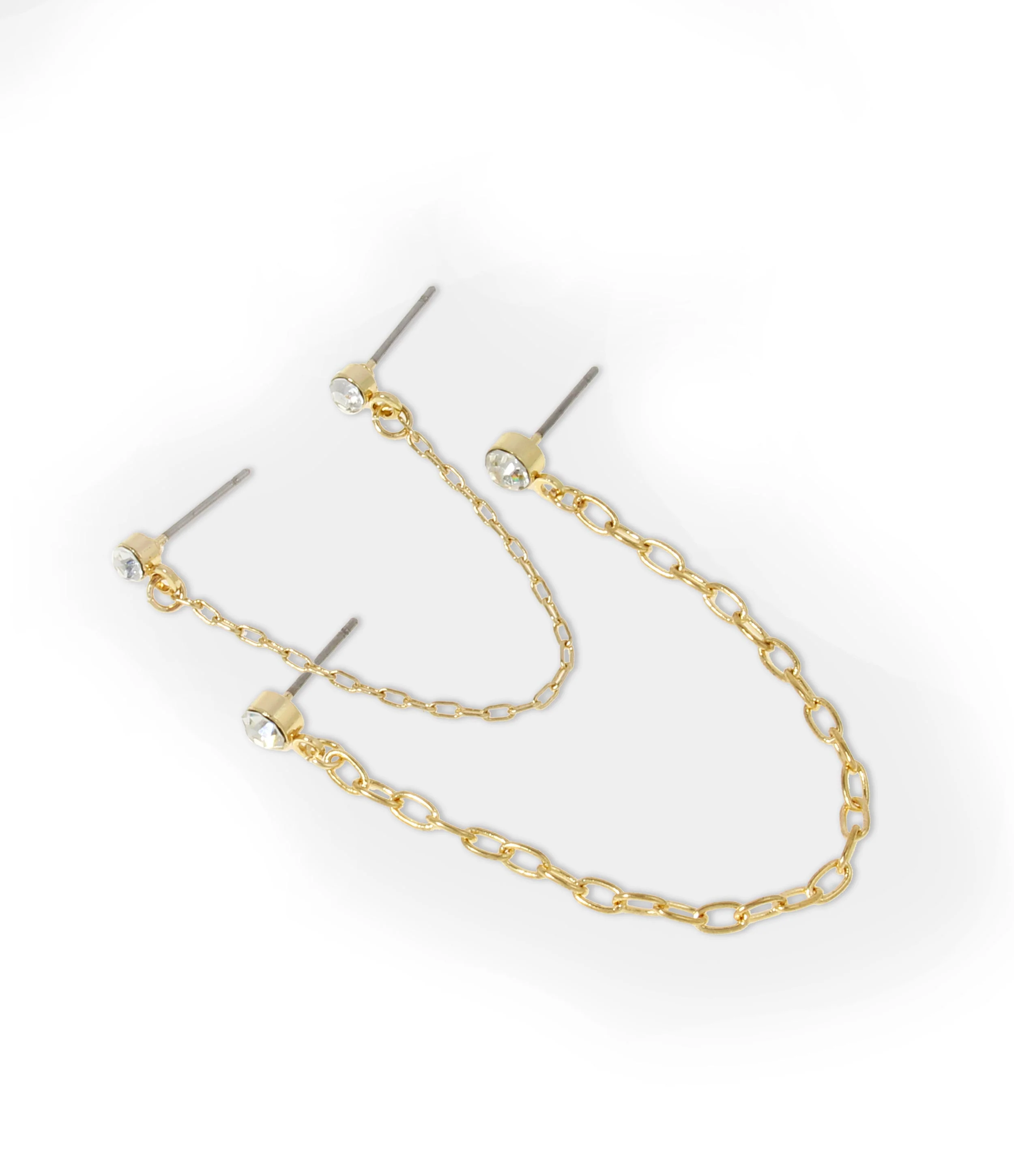 Crystal Stud Women's Gold Earrings Set - Image 2