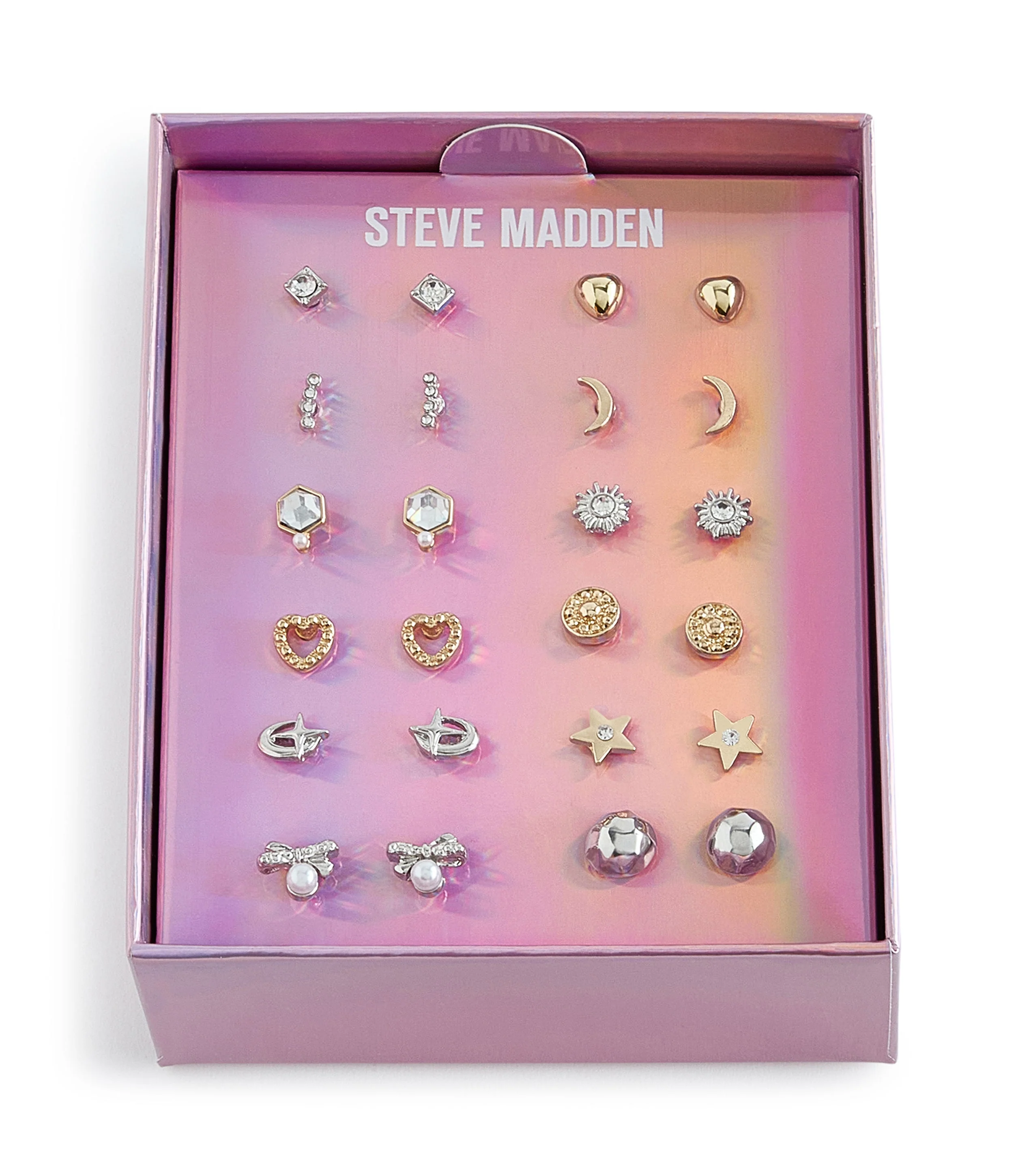 12 Pc Studs Women's Crystal Earrings - Image 3
