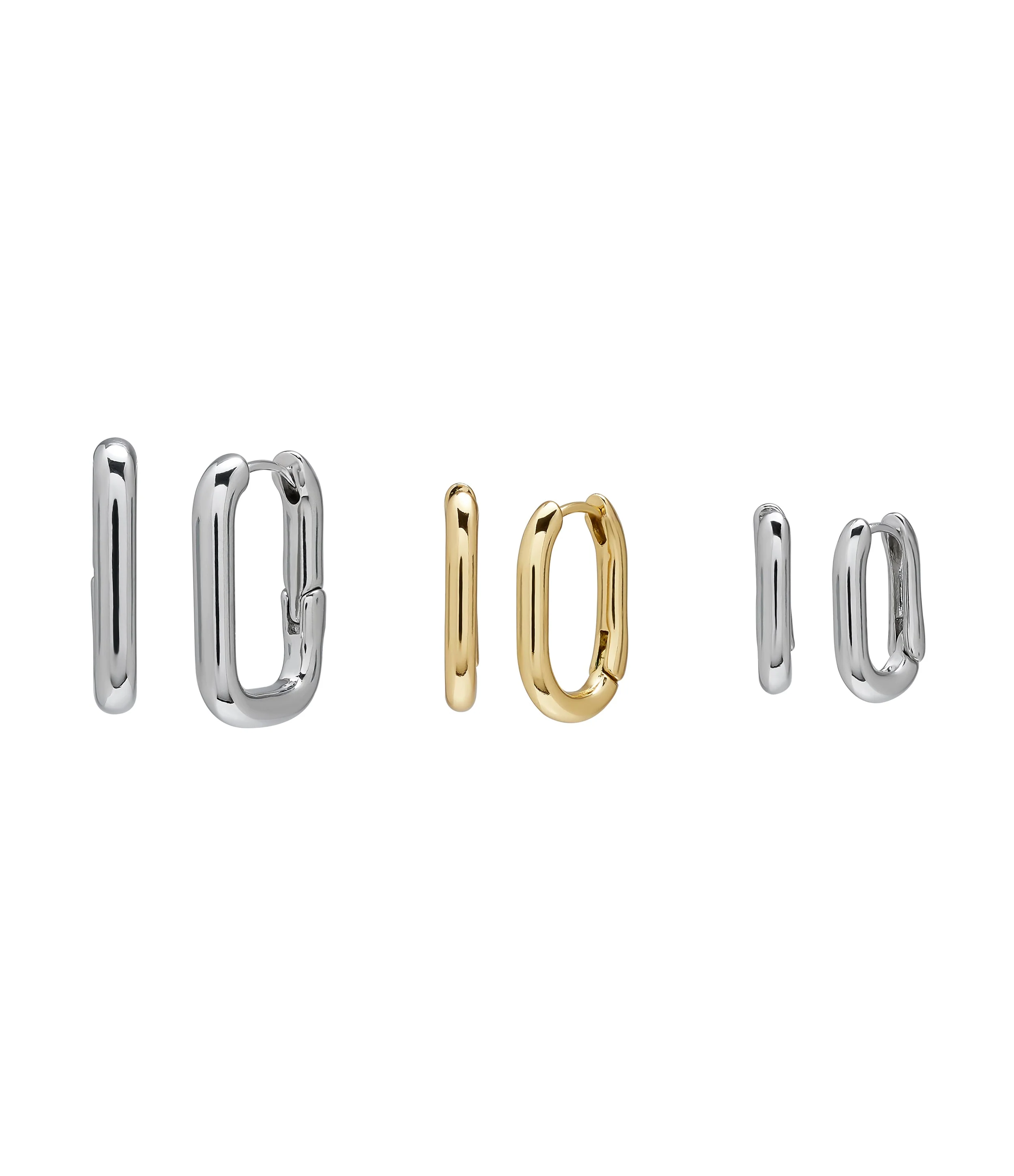3Pc Rectangular Women's Crystal Earrings Set
