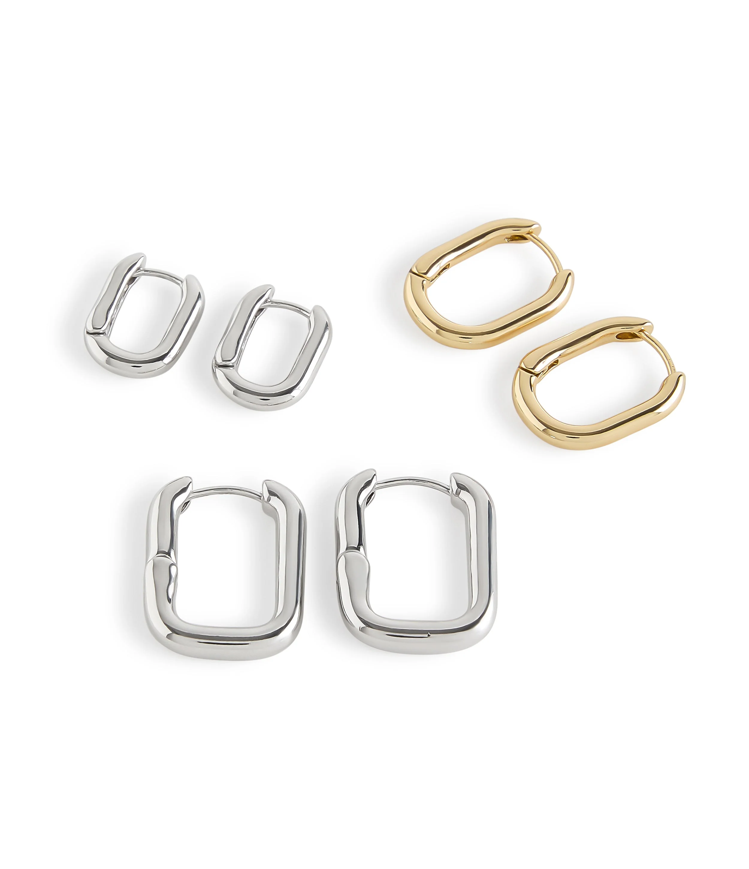 3Pc Rectangular Women's Crystal Earrings Set - Image 2