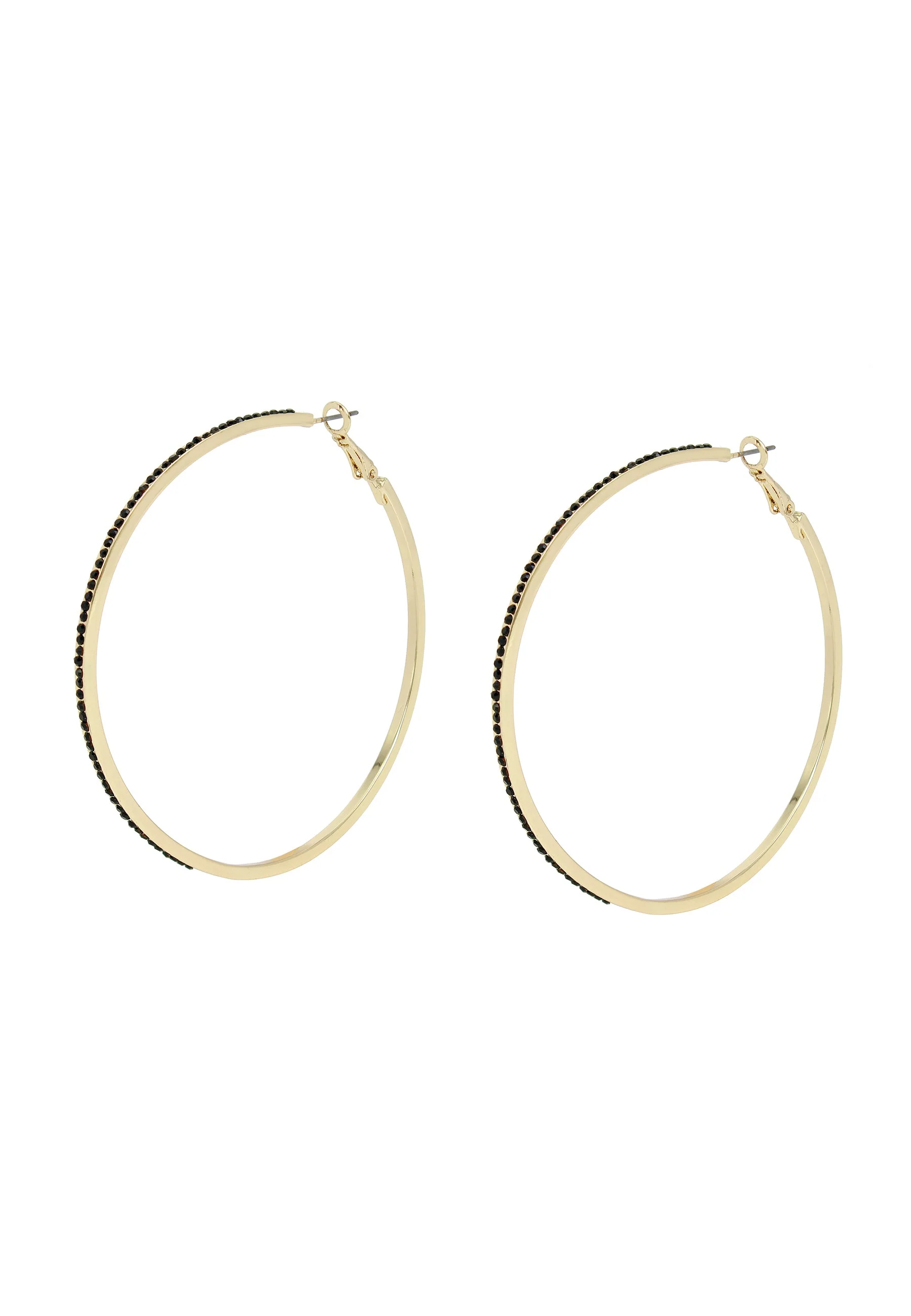 Crystal Hoops Women's Silver Earrings