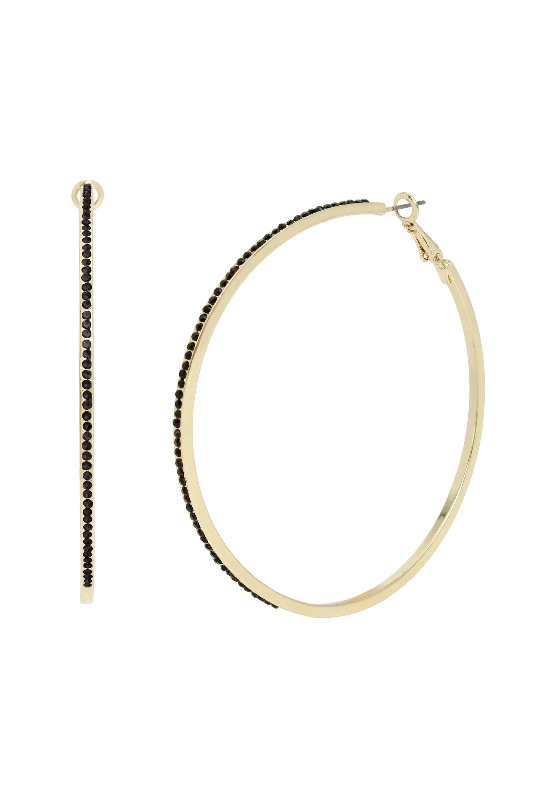 Crystal Hoops Women's Silver Earrings - Image 2