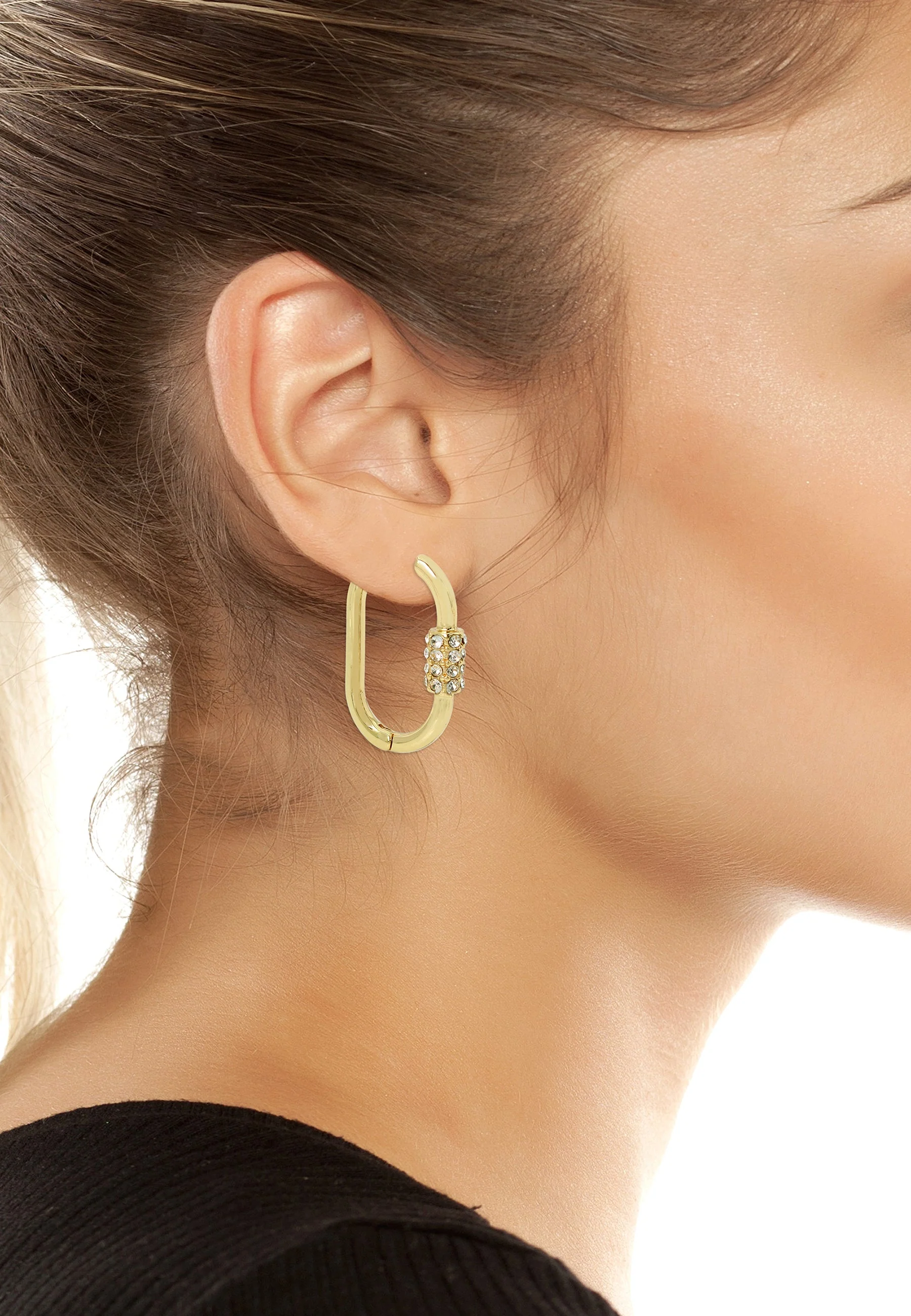 Carabiner Hoops Women's Crystal Earrings - Image 4