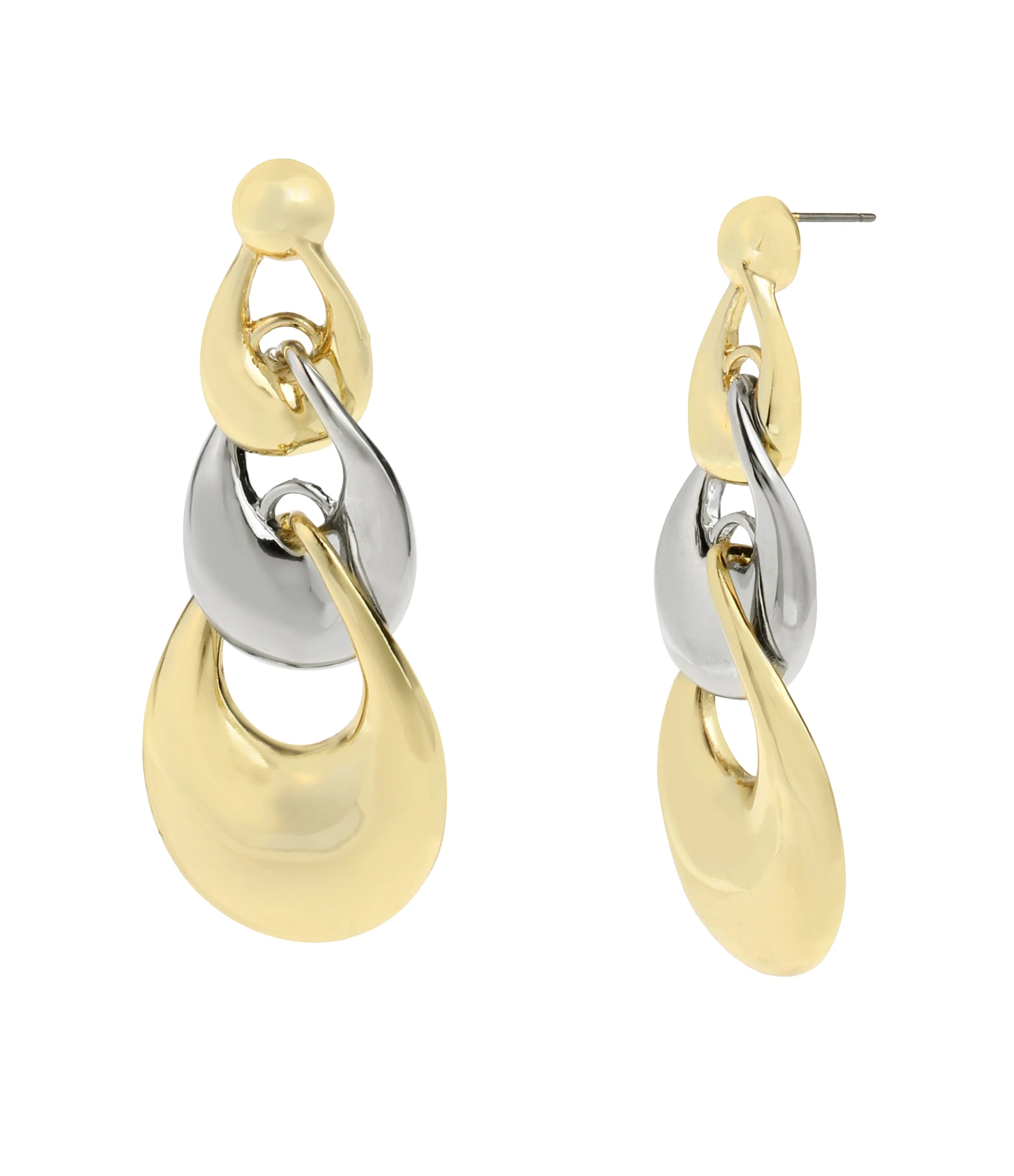 Curb Drop Women's Gold Earrings - Image 2