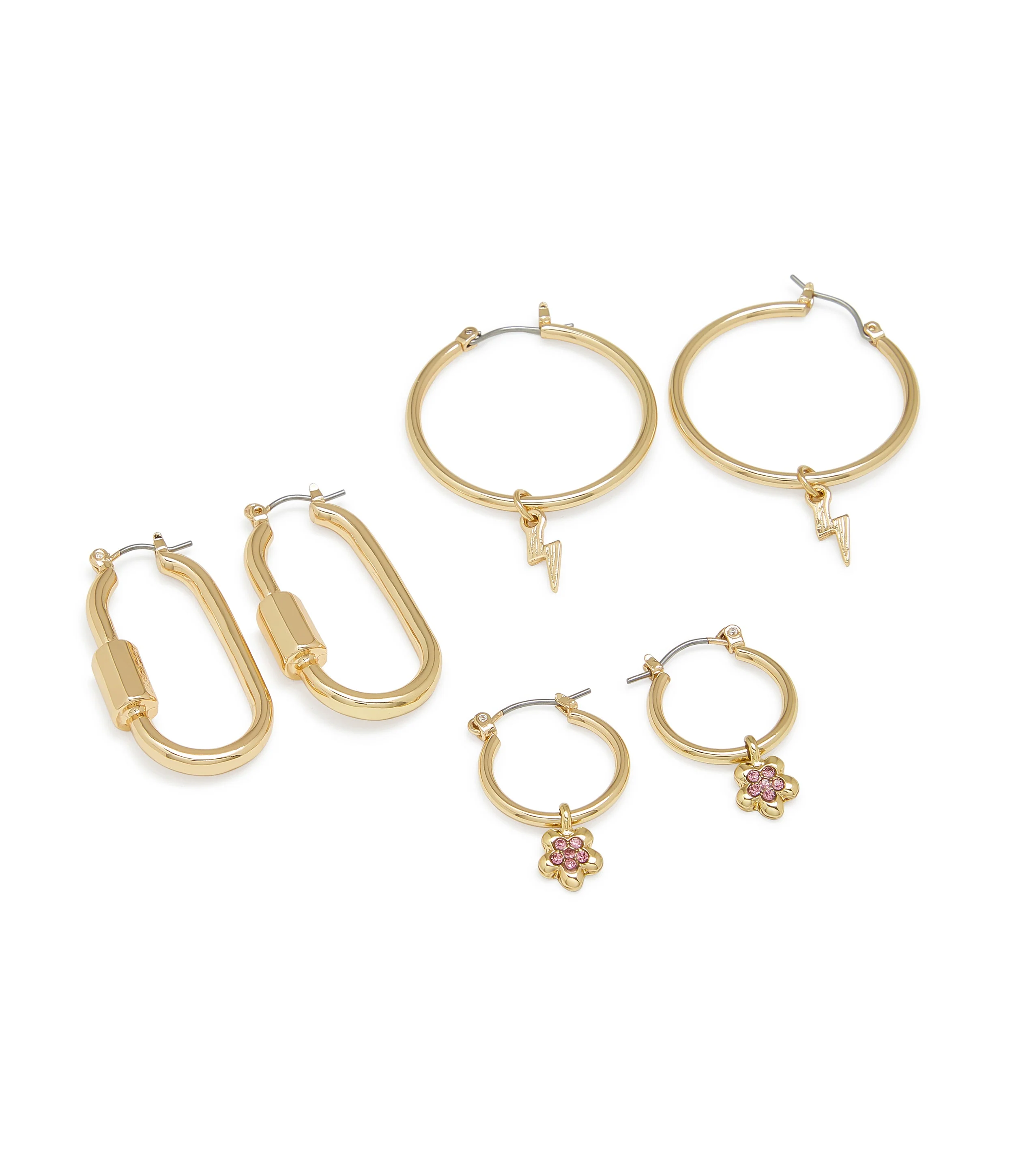Flower Hoops Women's Gold Ivory Earrings