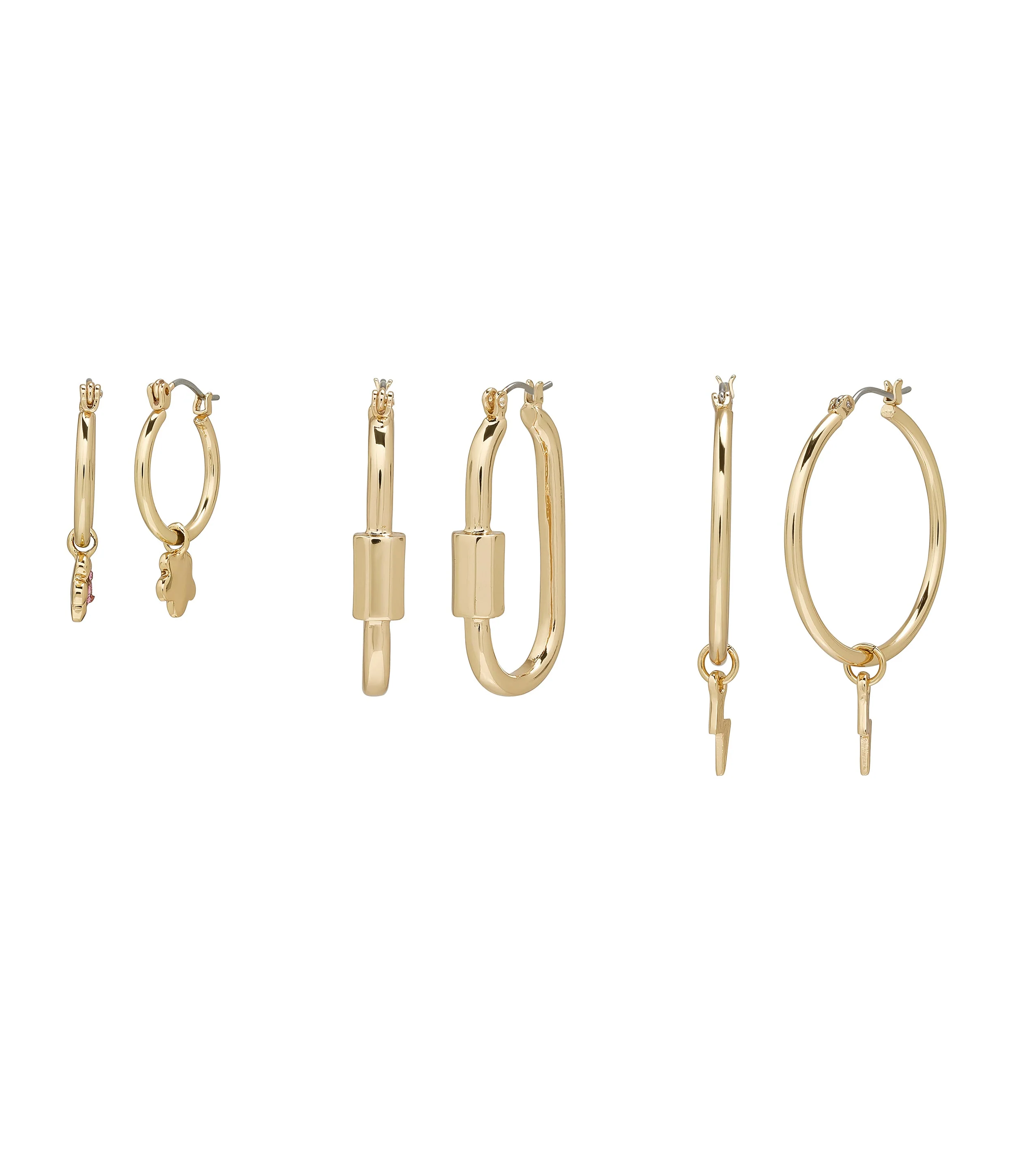Flower Hoops Women's Gold Ivory Earrings - Image 2