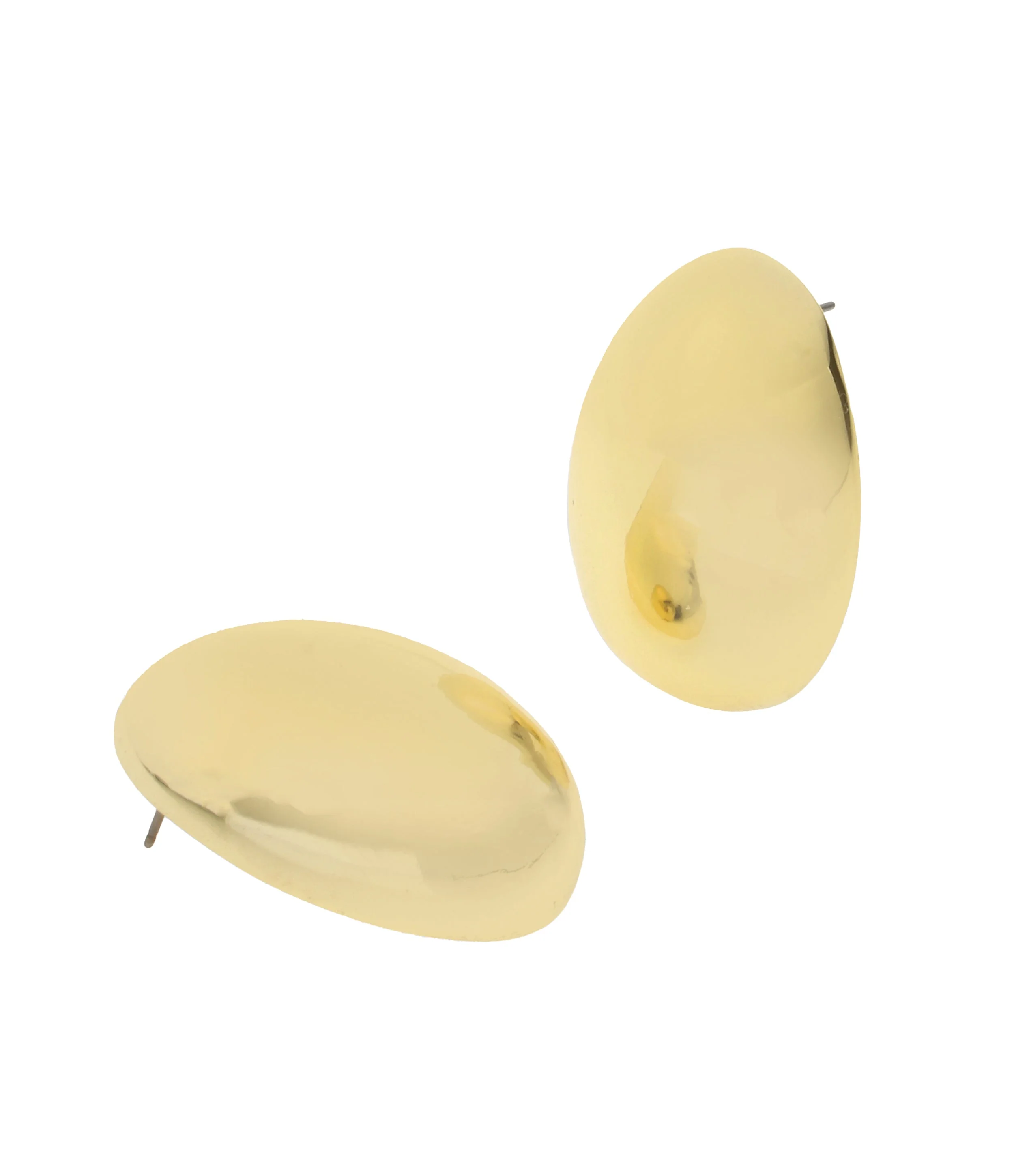 Oval Women's Gold Earrings - Image 3