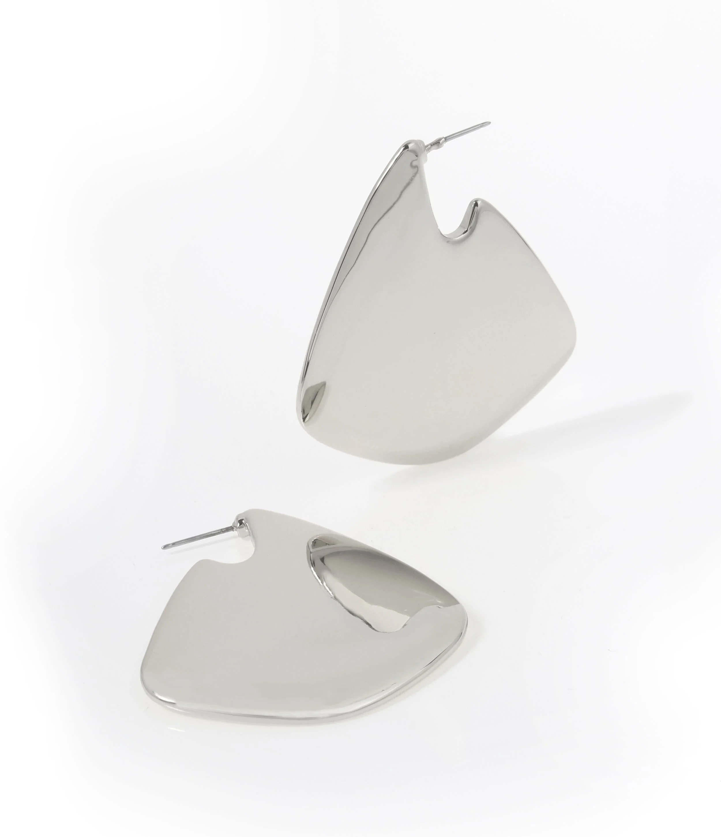 Hoops Women's Gunmetal Earrings - Image 2