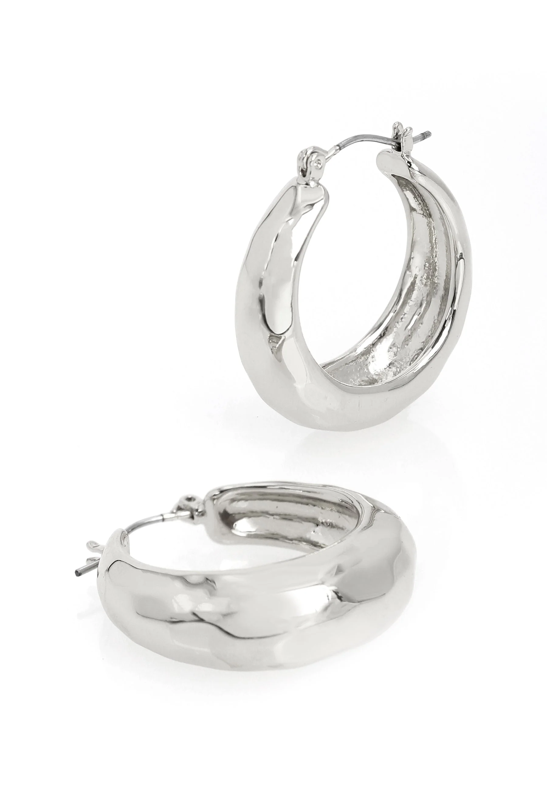 Disco Hoops Women's Silver Earrings - Image 3