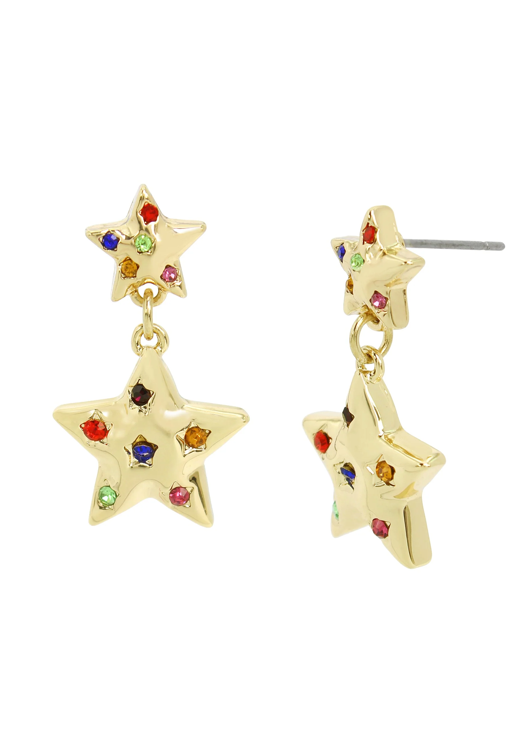 Multi Star Women's Gold Earrings Pendant Set - Image 2