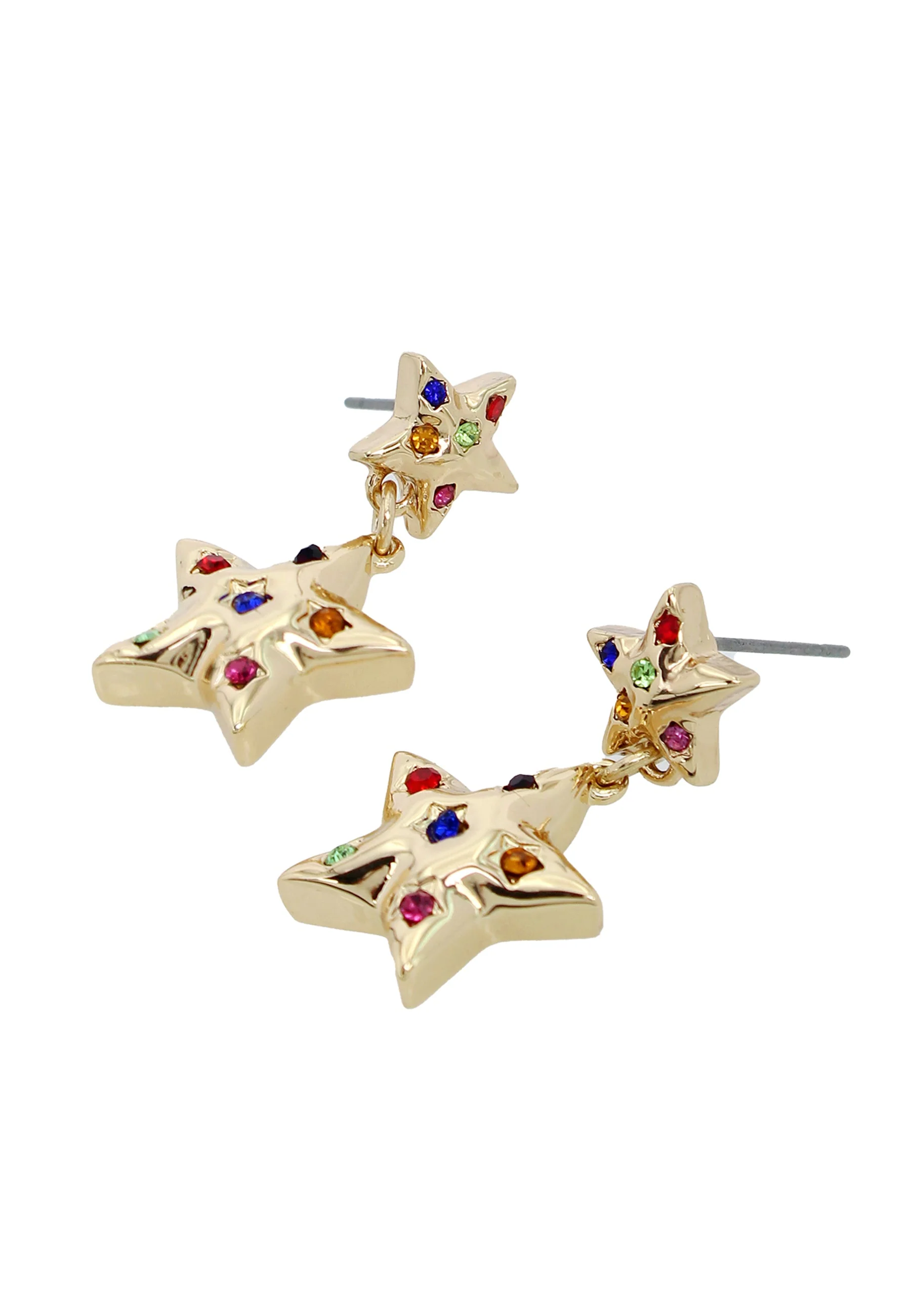 Multi Star Women's Gold Earrings Pendant Set - Image 3