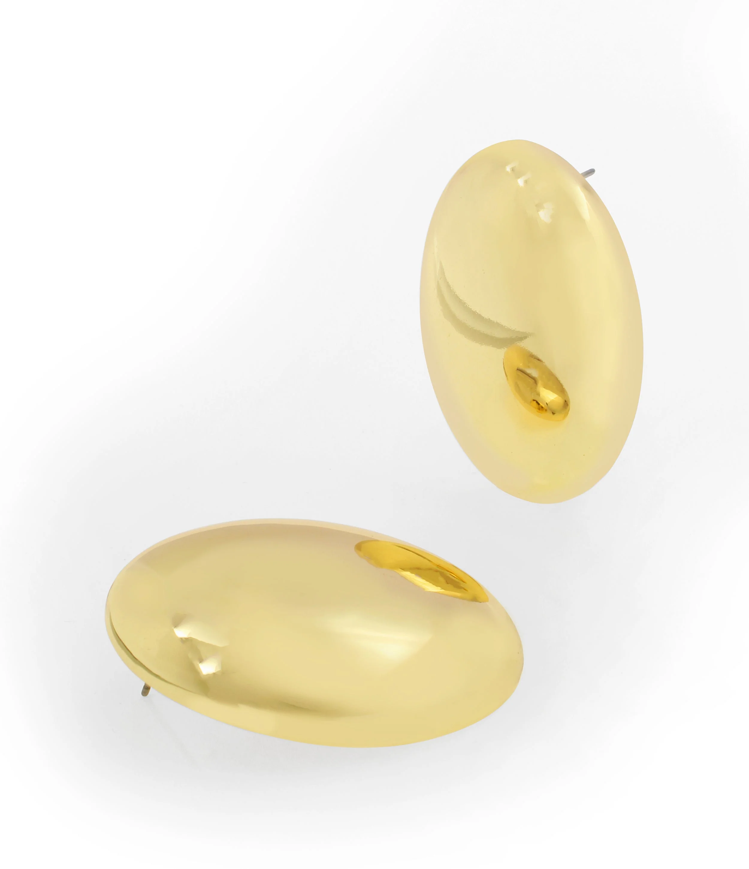Oval Women's Gold Studs - Image 3