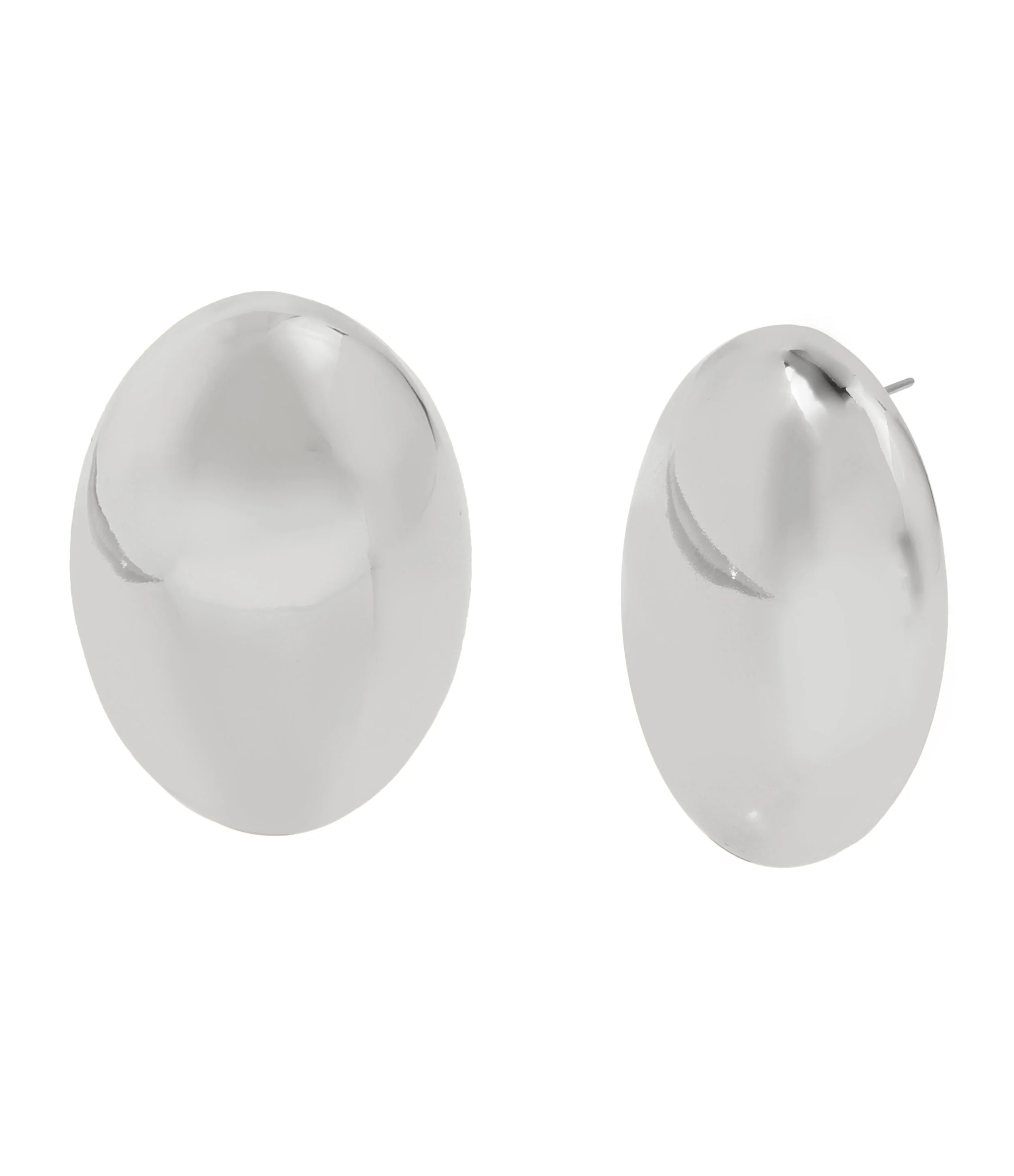 Oval Women's Gunmetal Studs